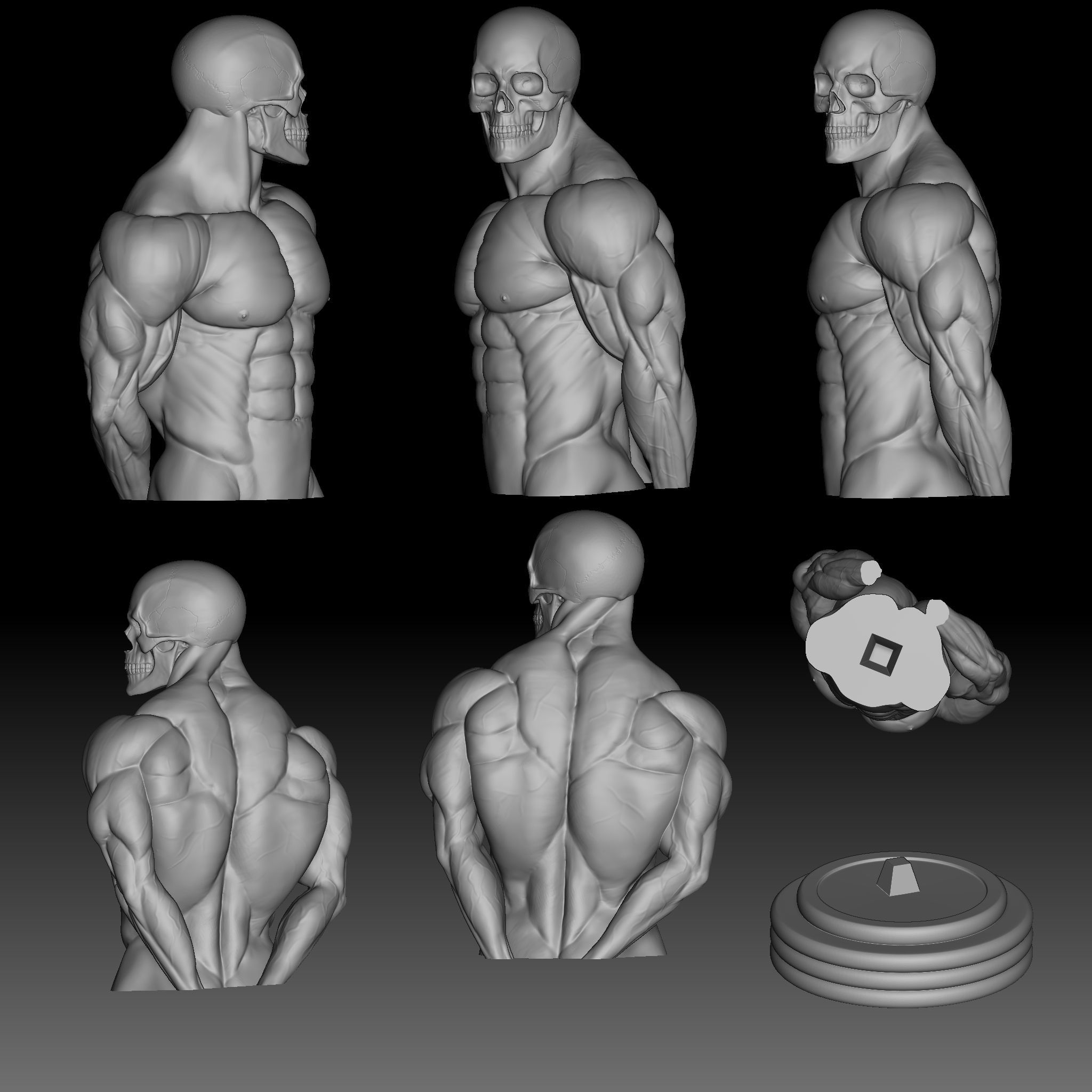 Bodybuilding poses 3D print model_5