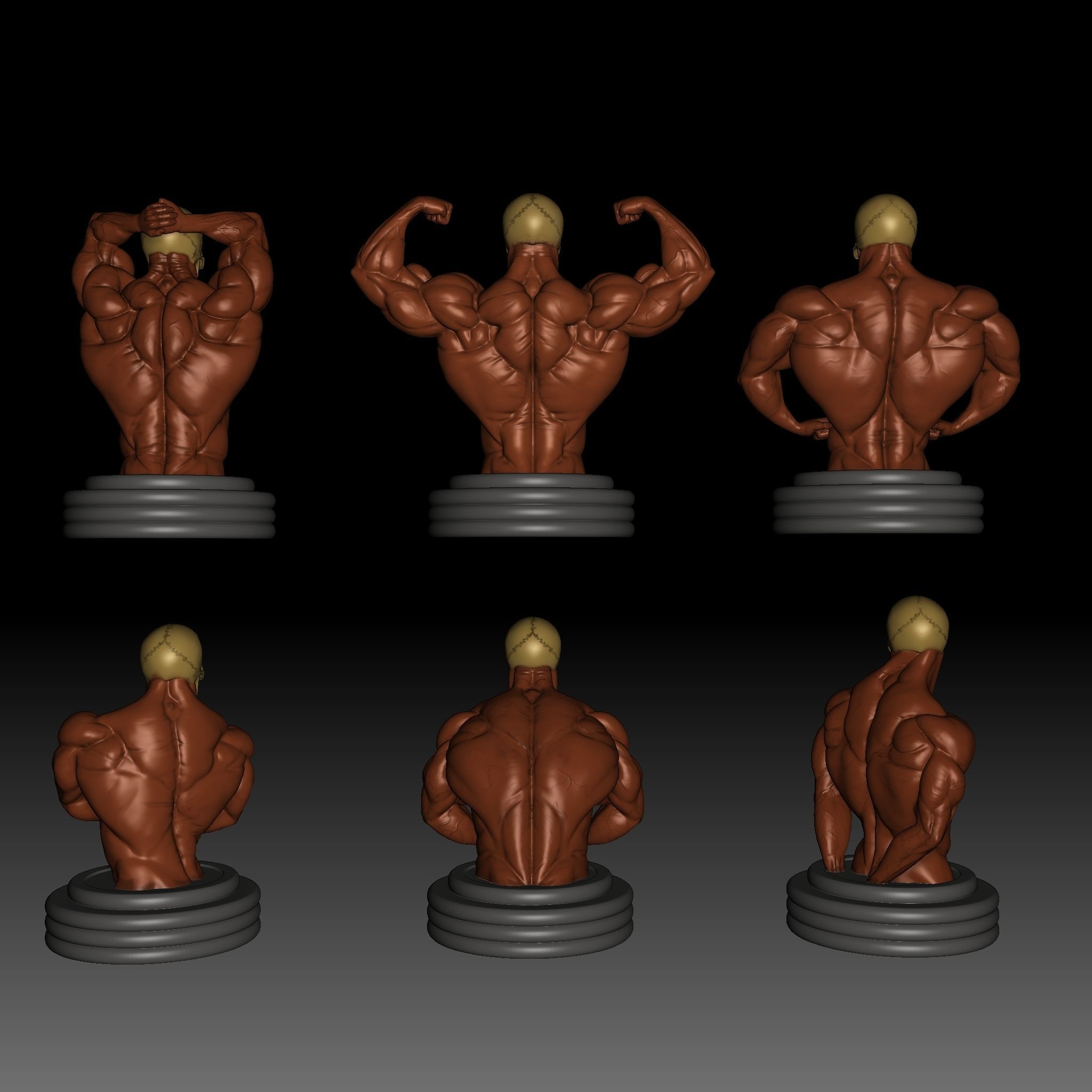 Bodybuilding poses 3D print model_2