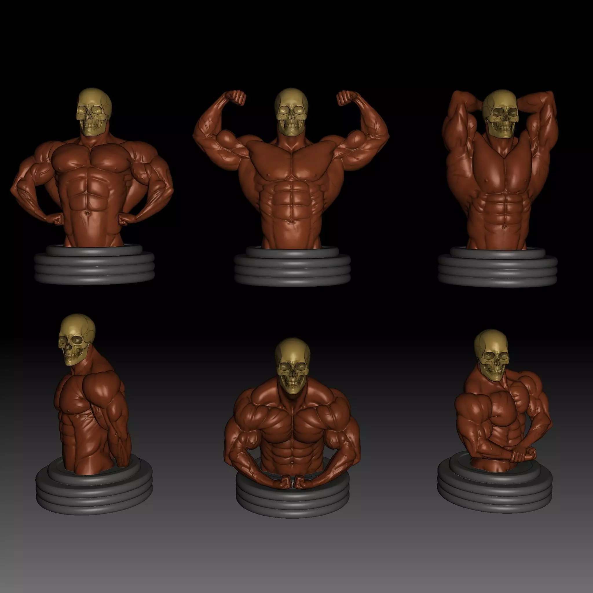 Bodybuilding poses 3D print model_0