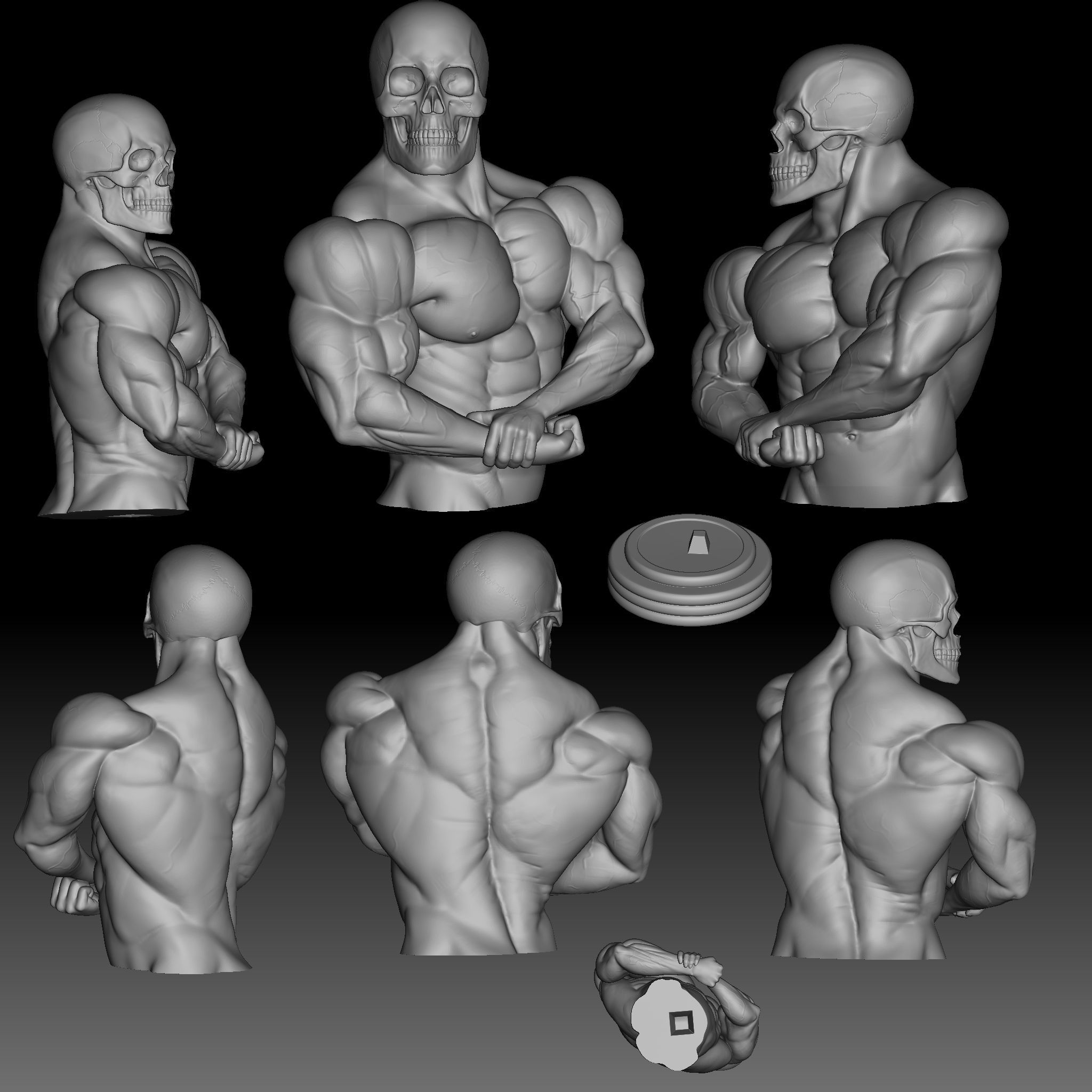 Bodybuilding poses 3D print model_6