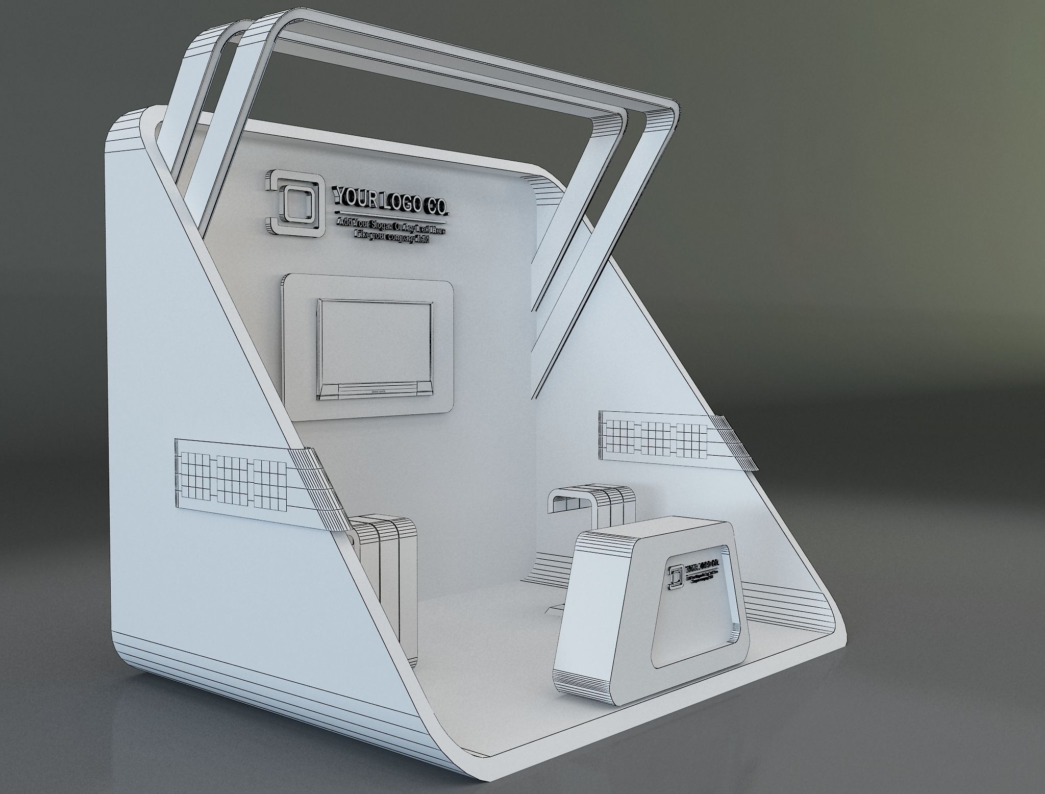 Booth Exhibition Stand a659a 3D model_7