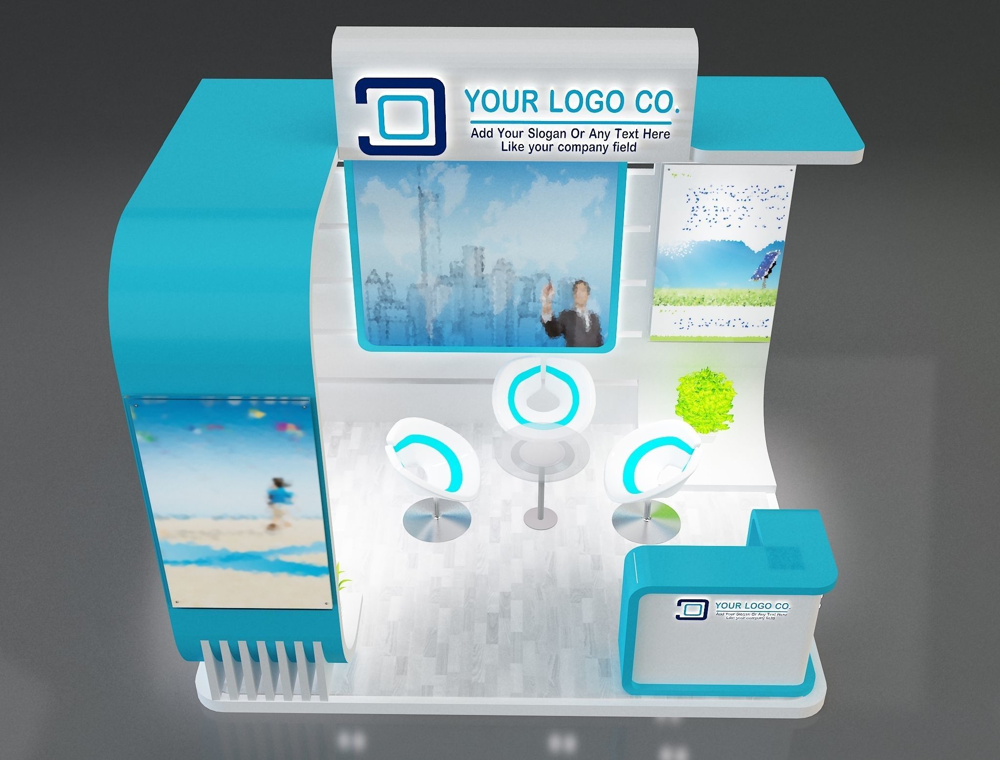 Booth Exhibition Stand a659b  3D model_2