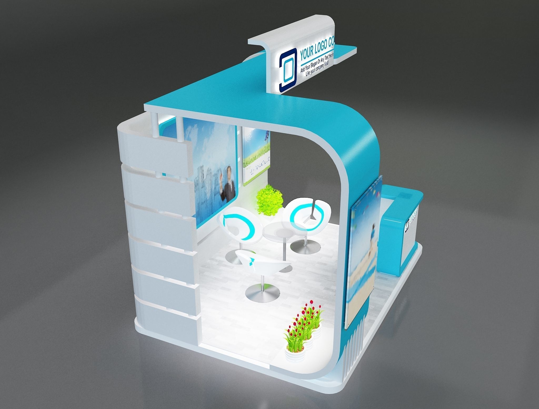 Booth Exhibition Stand a659b  3D model_12