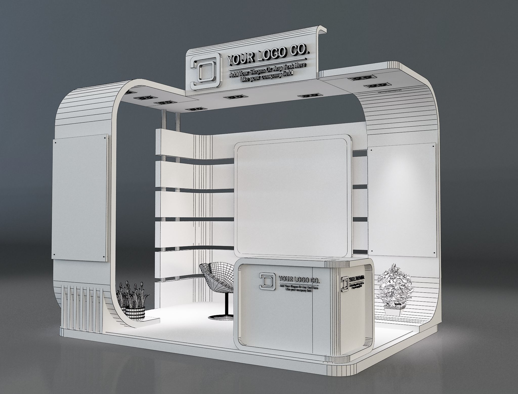 Booth Exhibition Stand a659b  3D model_1