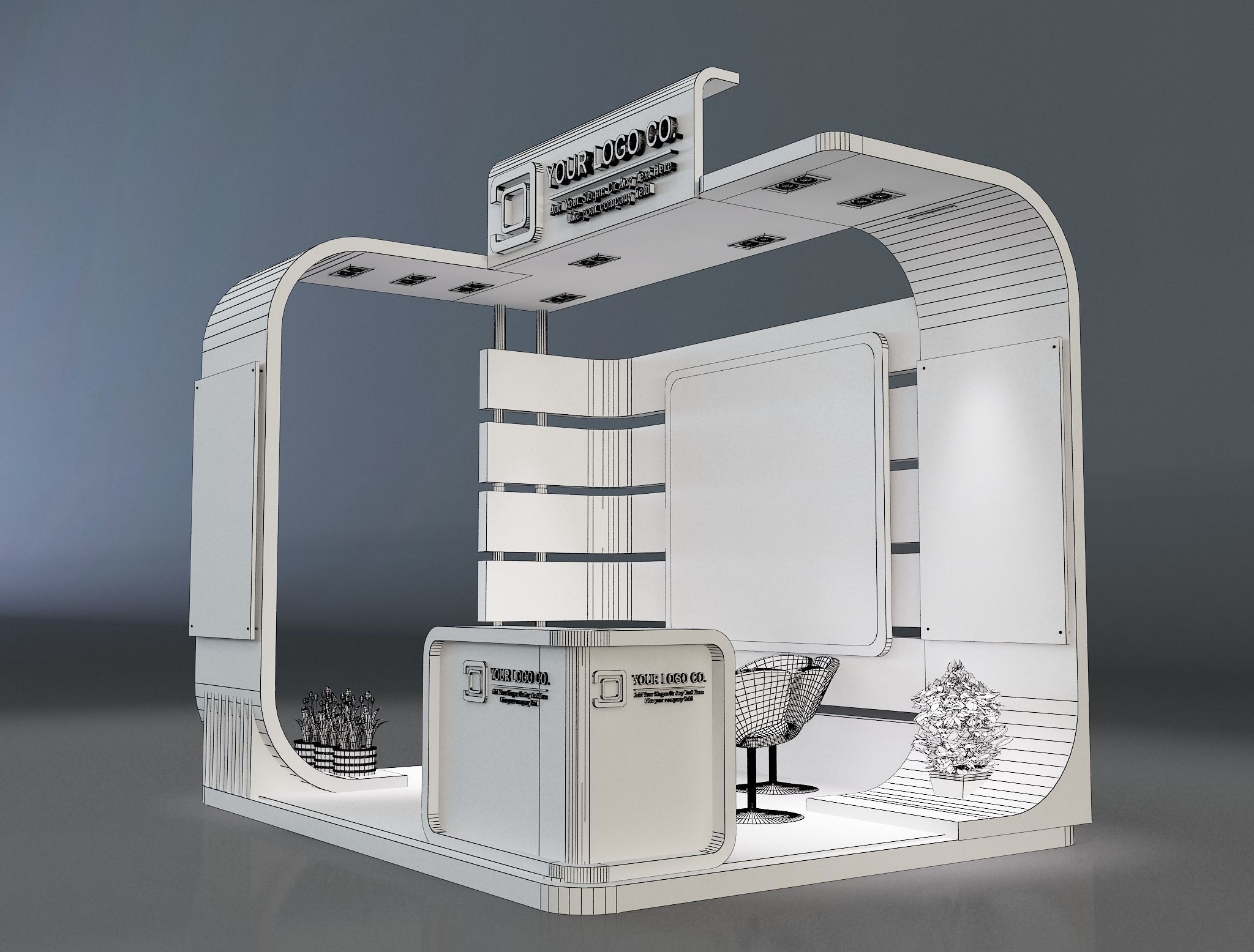 Booth Exhibition Stand a659b  3D model_5