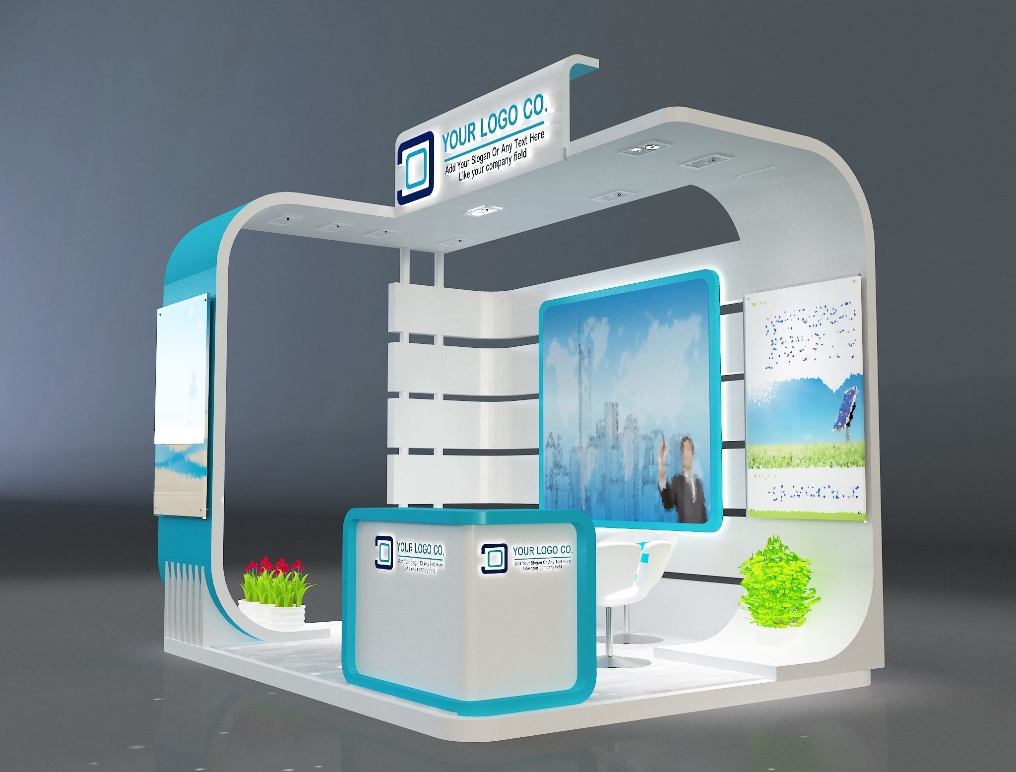 Booth Exhibition Stand a659b  3D model_4