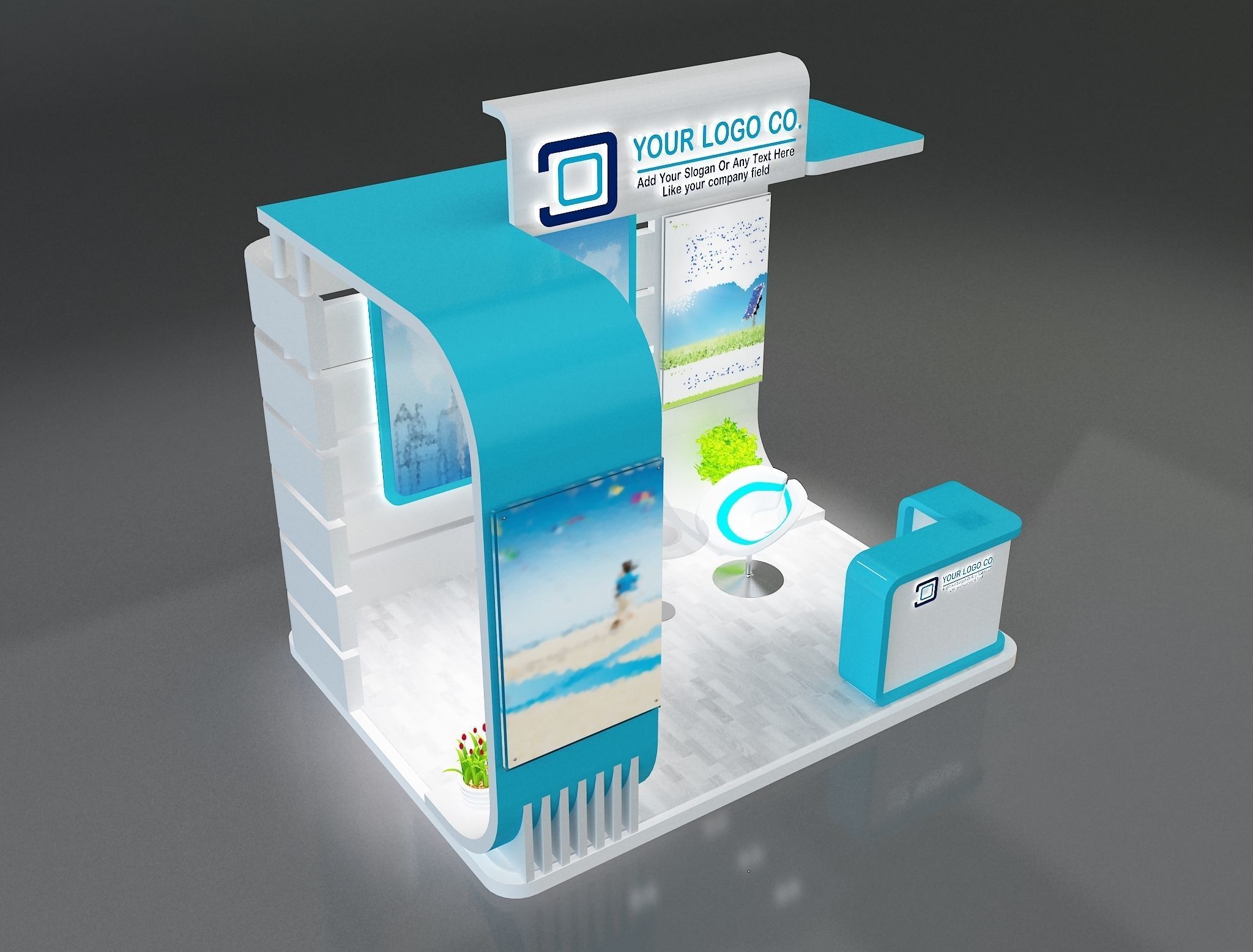 Booth Exhibition Stand a659b  3D model_6