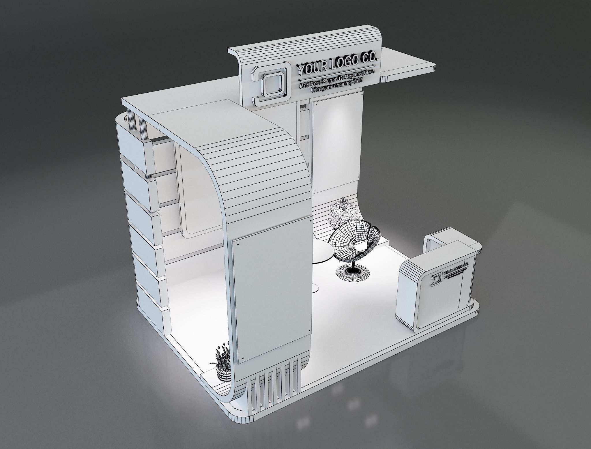 Booth Exhibition Stand a659b  3D model_7