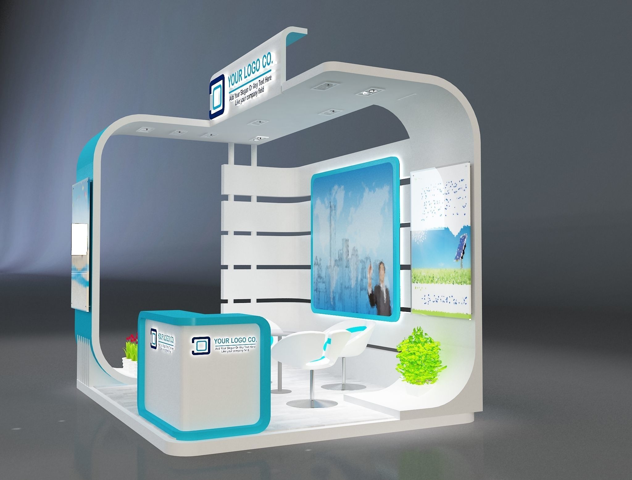 Booth Exhibition Stand a659b  3D model_14
