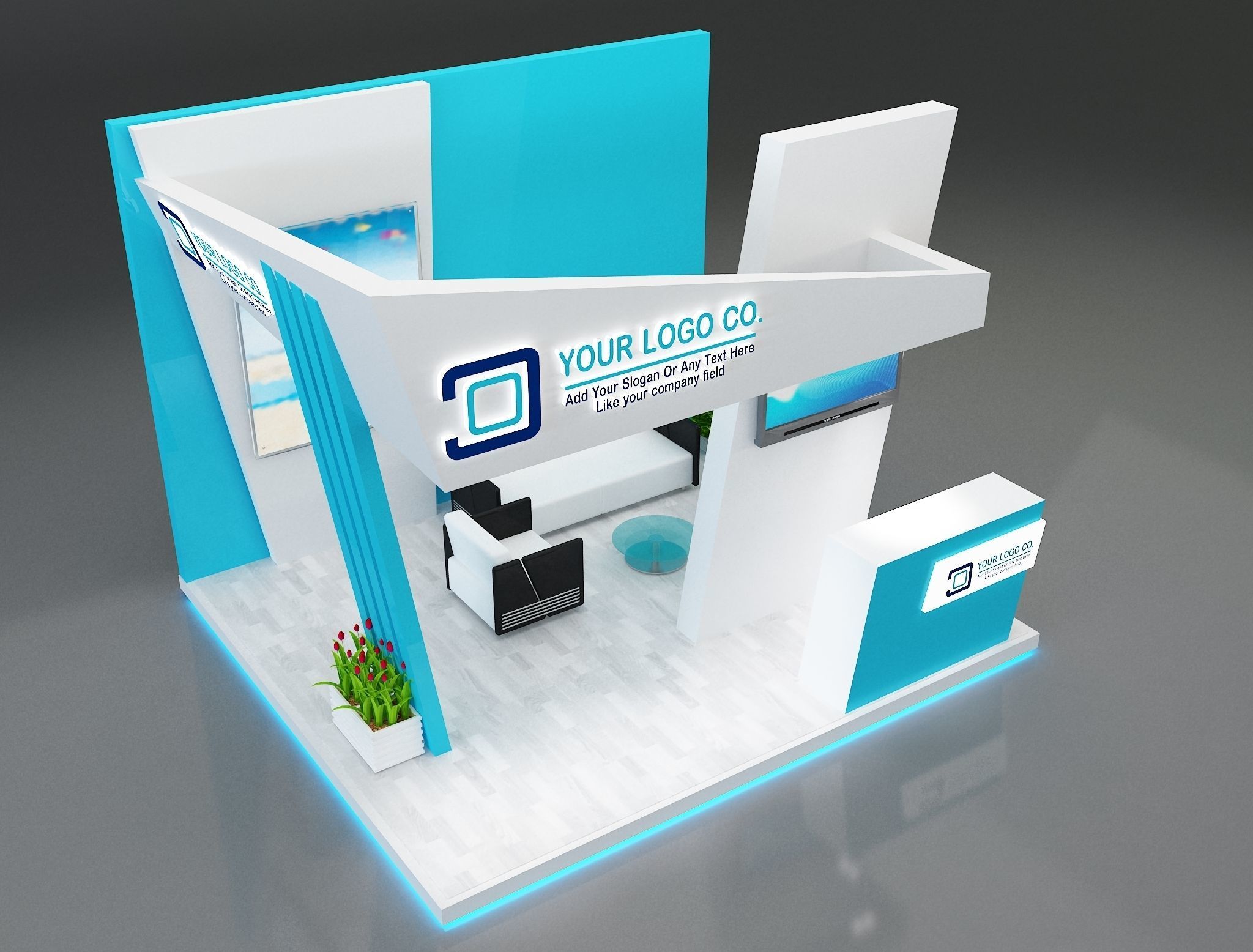 Booth Exhibition Stand a659c 3D model_4