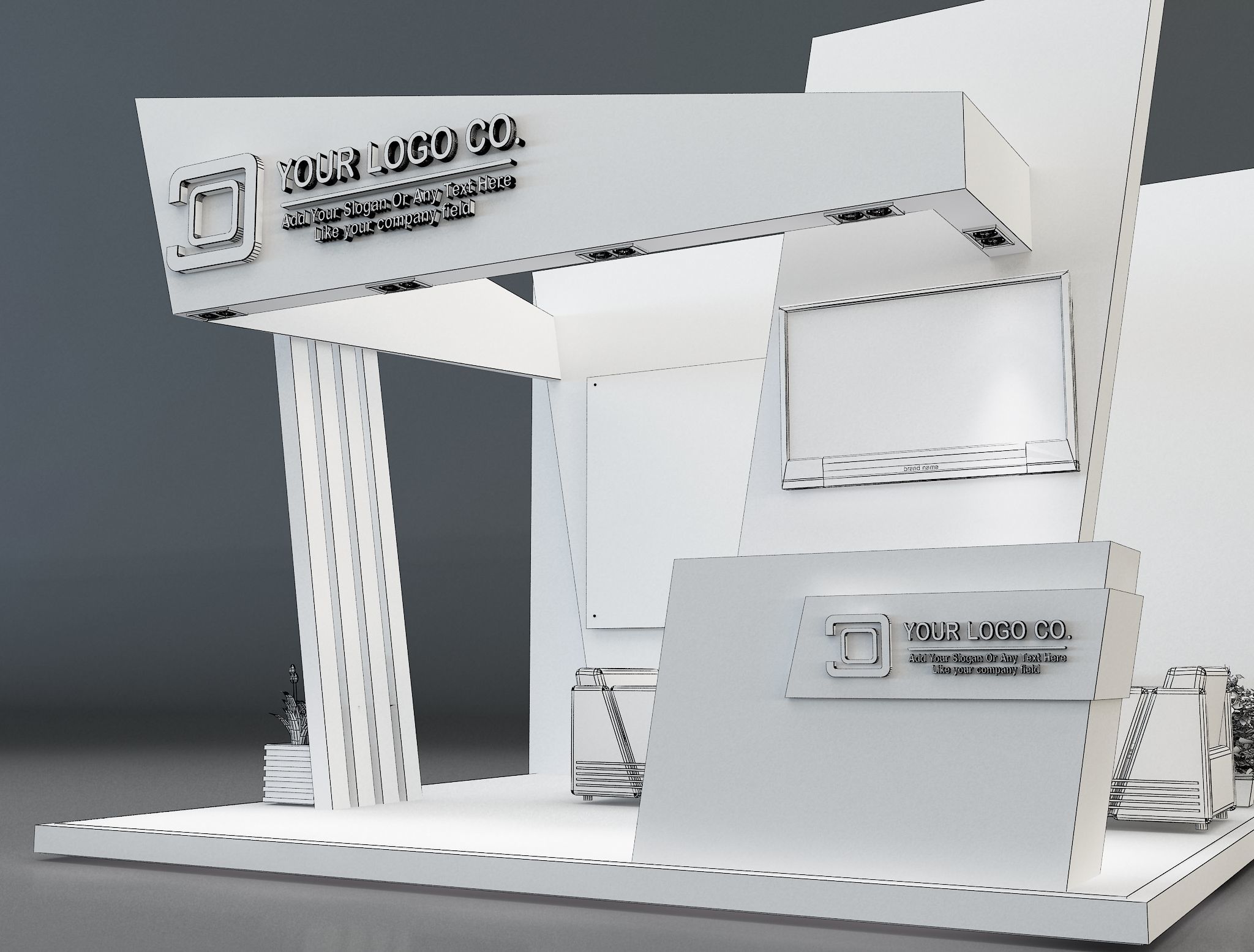 Booth Exhibition Stand a659c 3D model_13