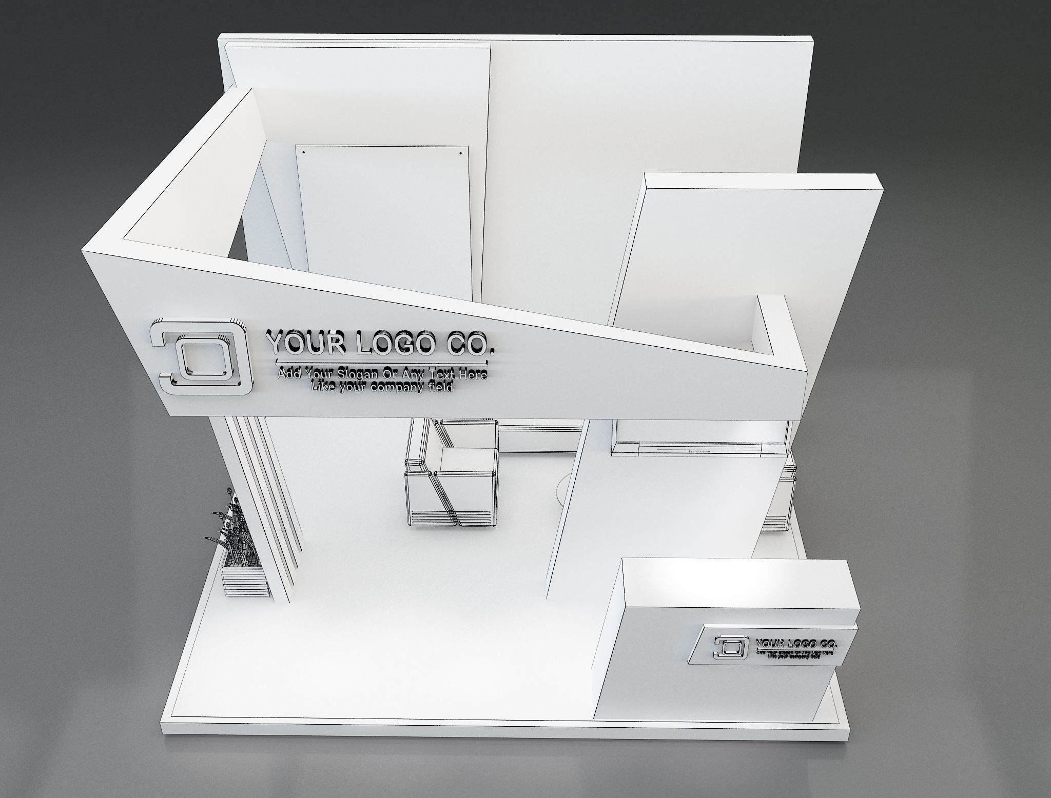 Booth Exhibition Stand a659c 3D model_1