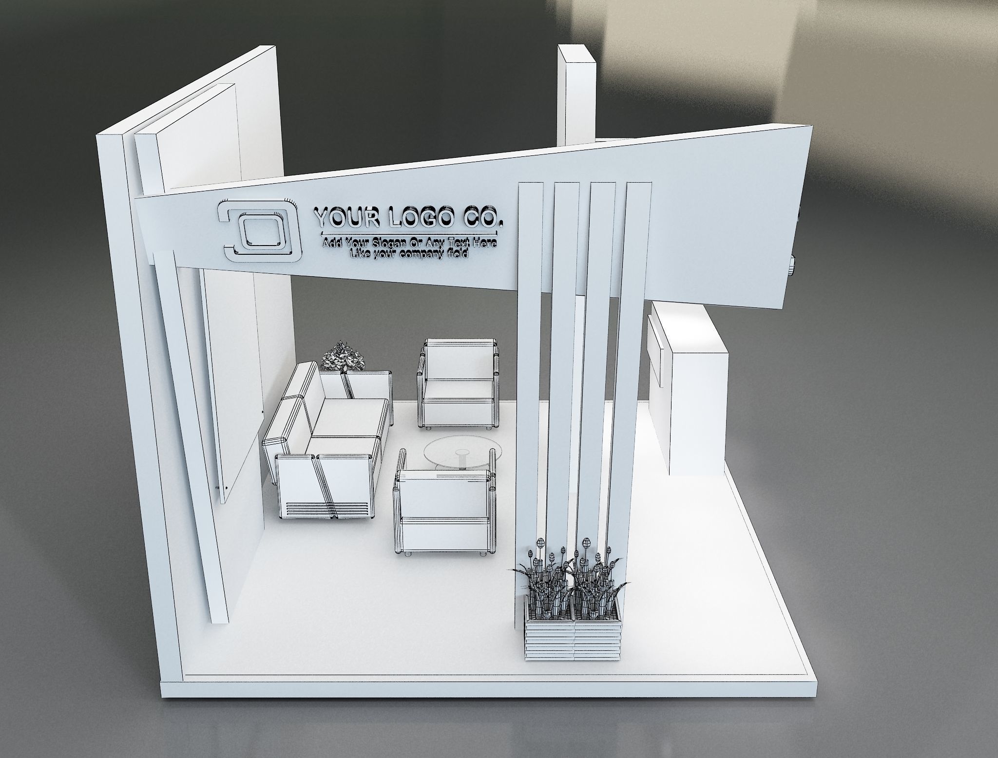 Booth Exhibition Stand a659c 3D model_11
