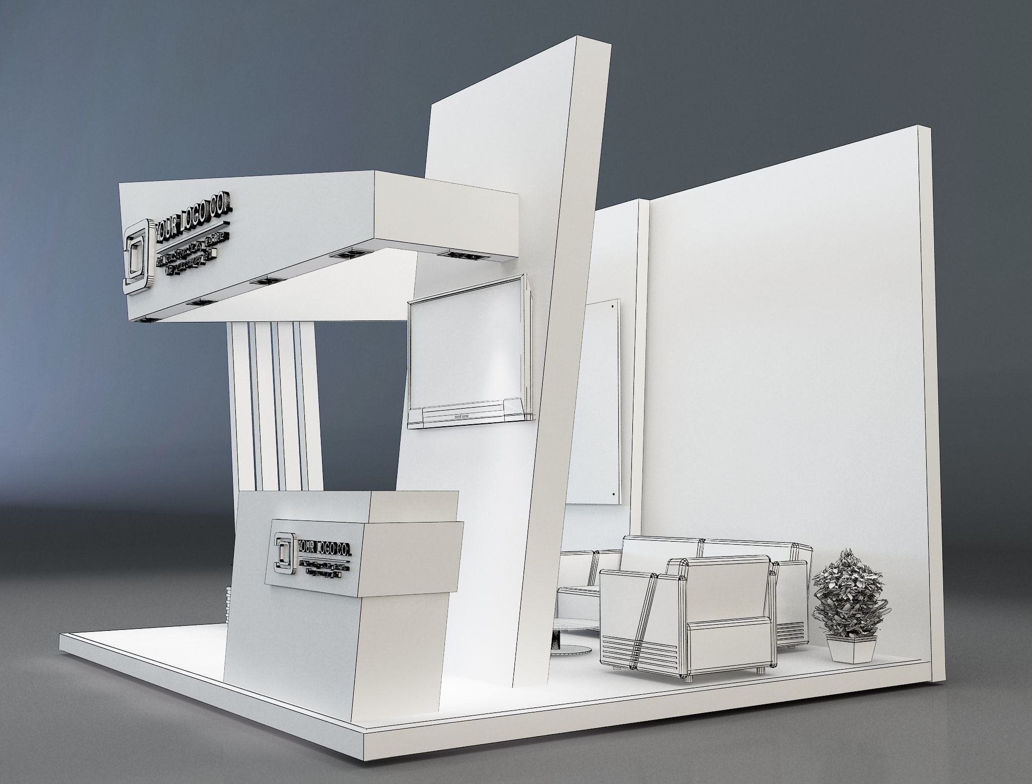 Booth Exhibition Stand a659c 3D model_3