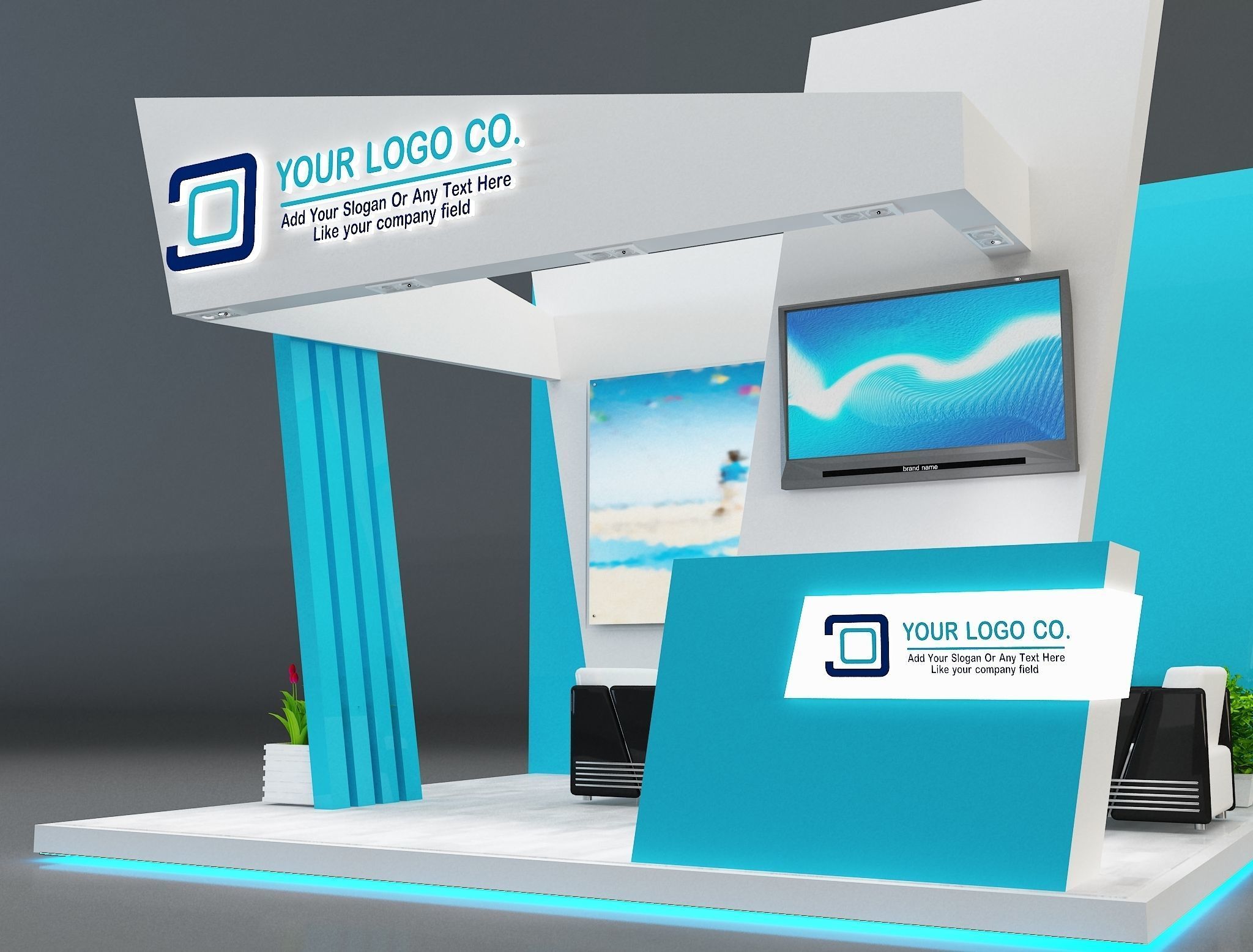Booth Exhibition Stand a659c 3D model_12