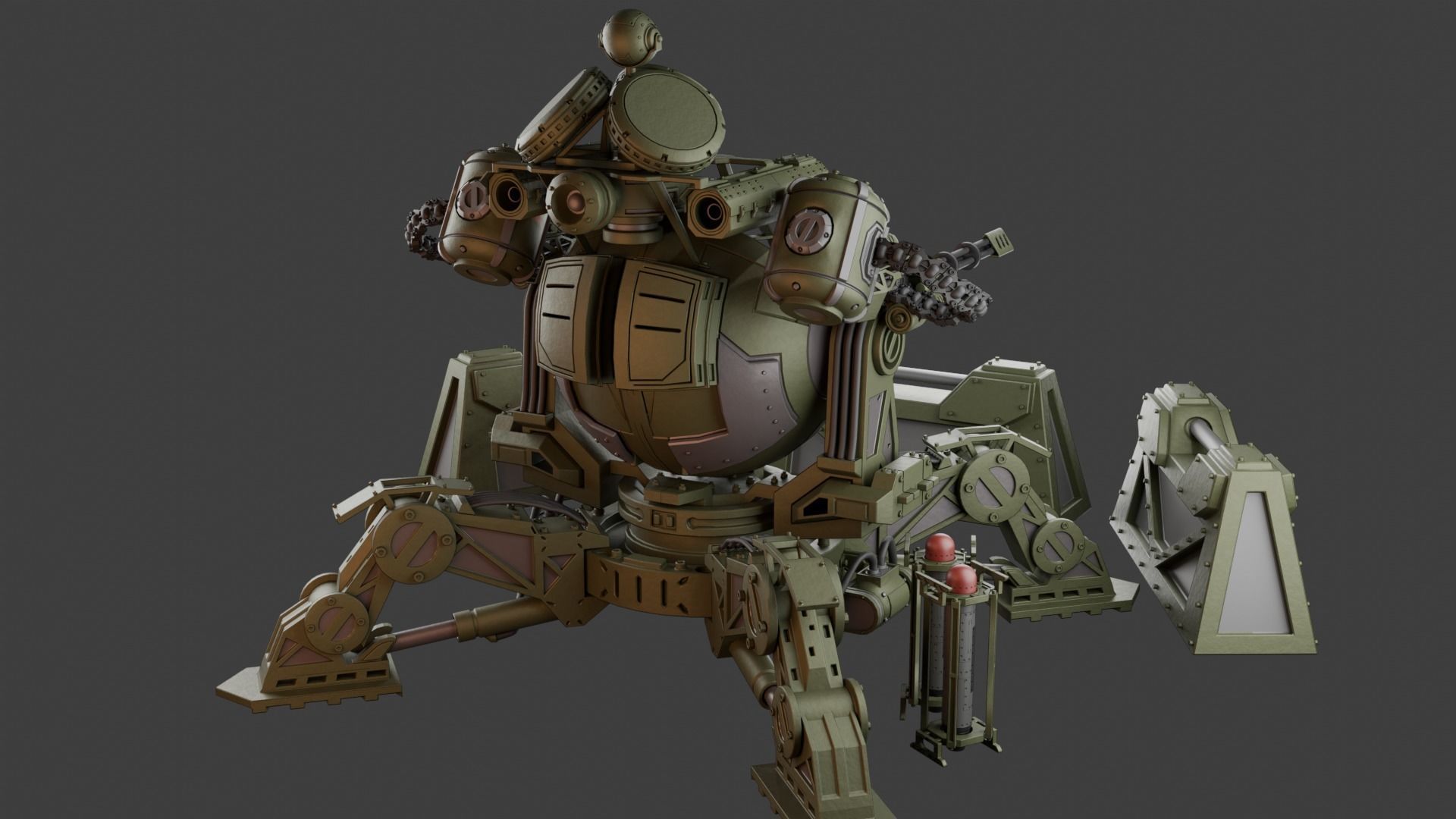 3D Turret with control cockpit  3D model_9