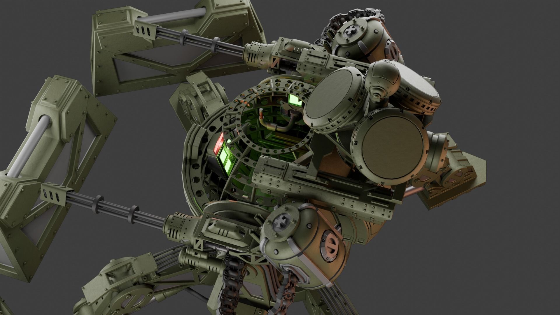 3D Turret with control cockpit  3D model_10