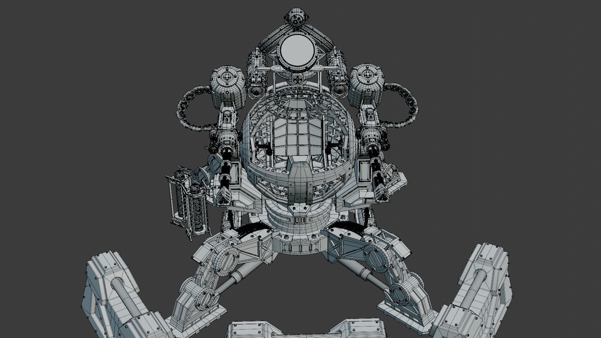 3D Turret with control cockpit  3D model_2