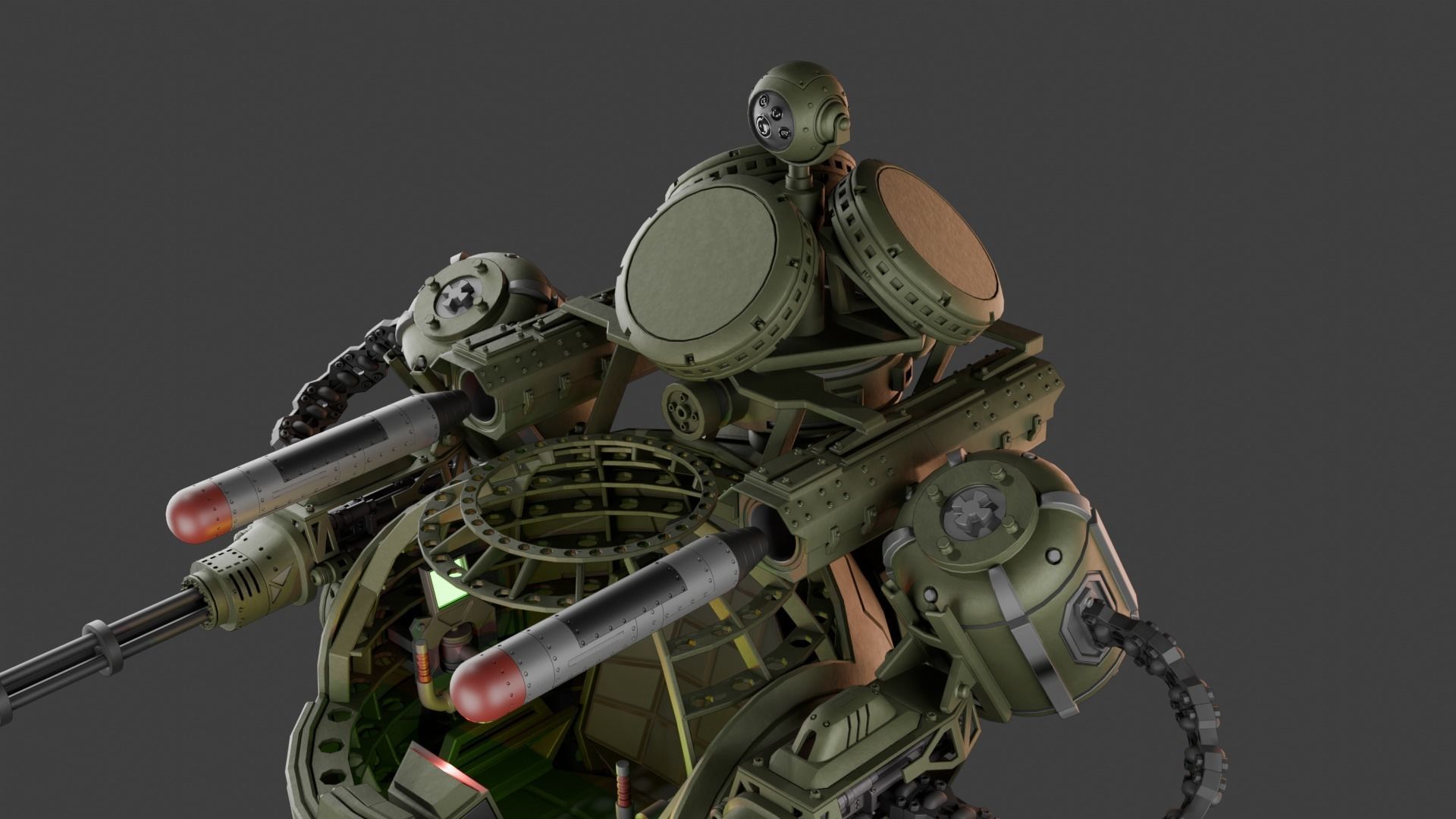 3D Turret with control cockpit  3D model_6