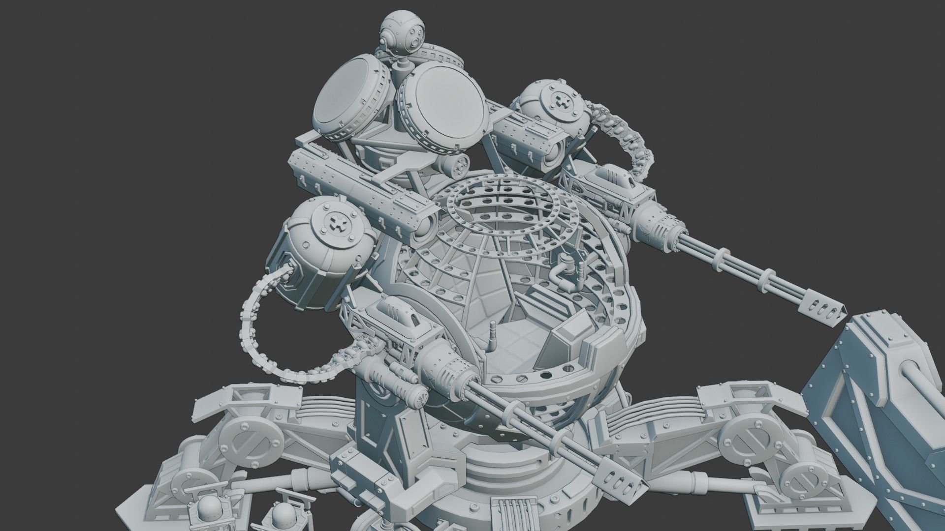 3D Turret with control cockpit  3D model_11