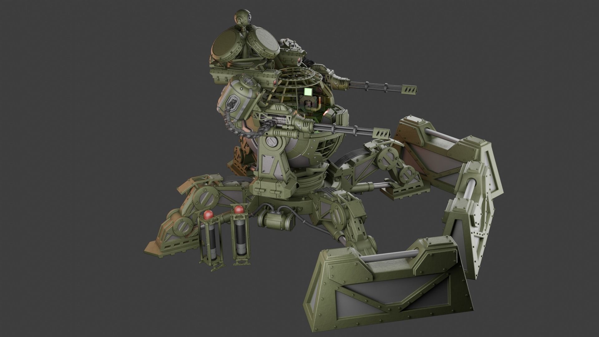 3D Turret with control cockpit  3D model_7