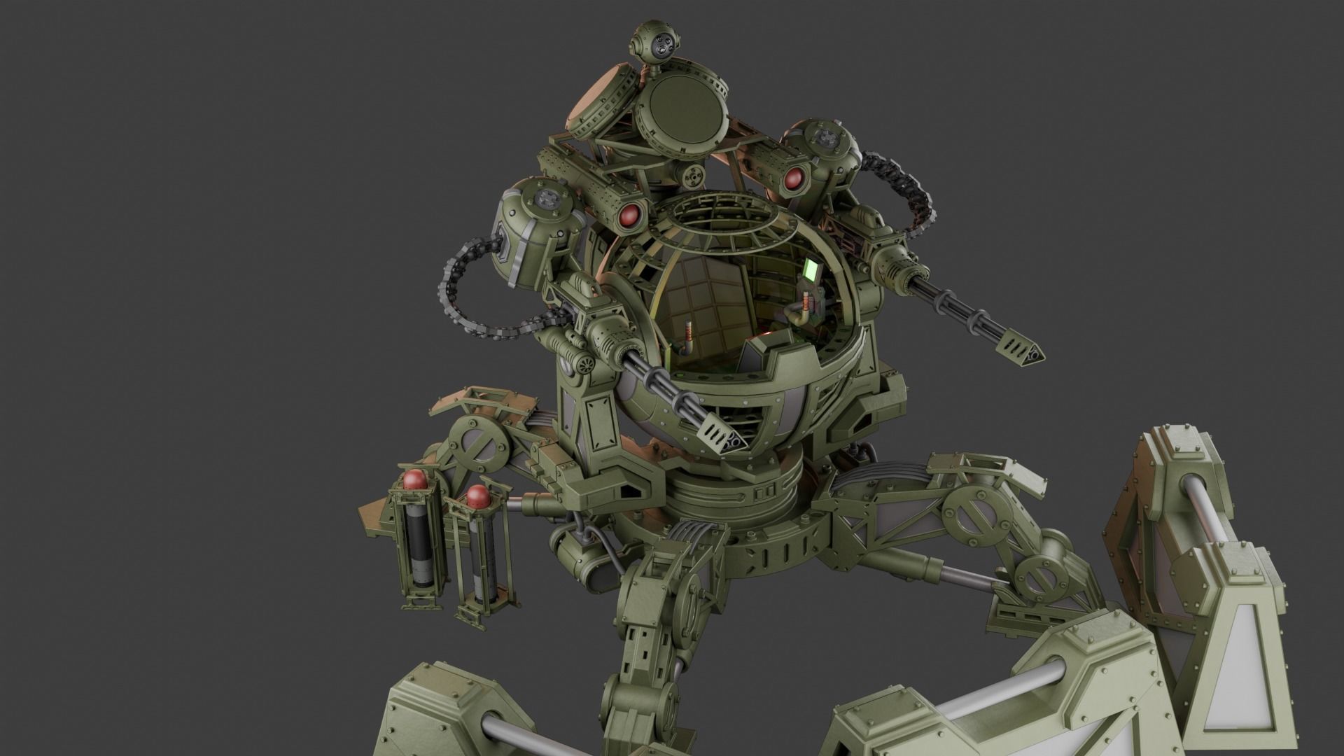 3D Turret with control cockpit  3D model_8
