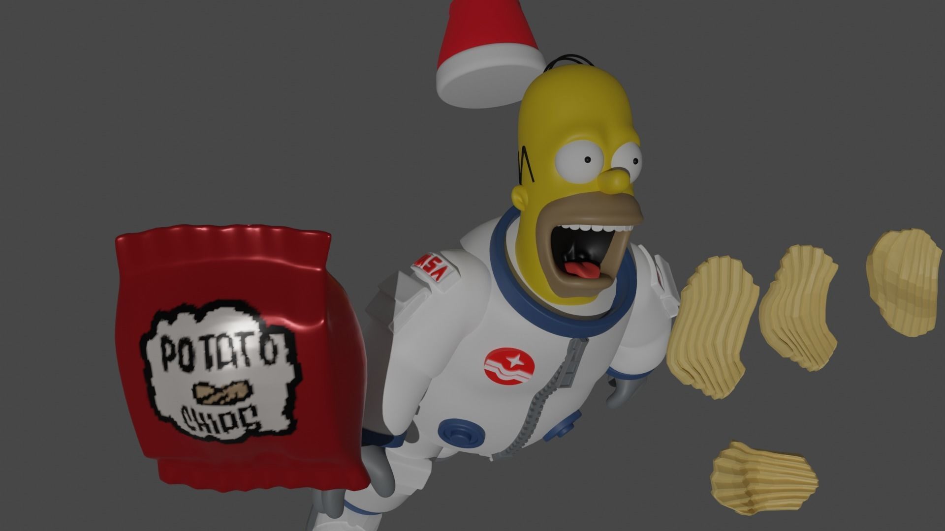 HOMER SIMPSON ASTRONAUT 3D print model_5