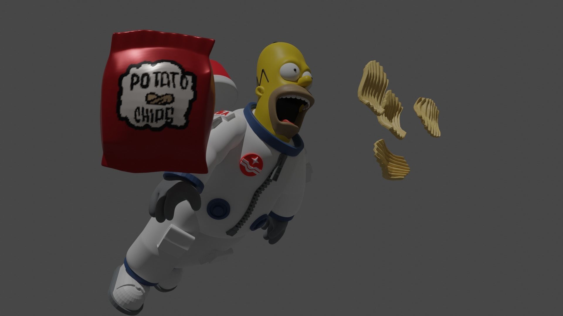 HOMER SIMPSON ASTRONAUT 3D print model_7
