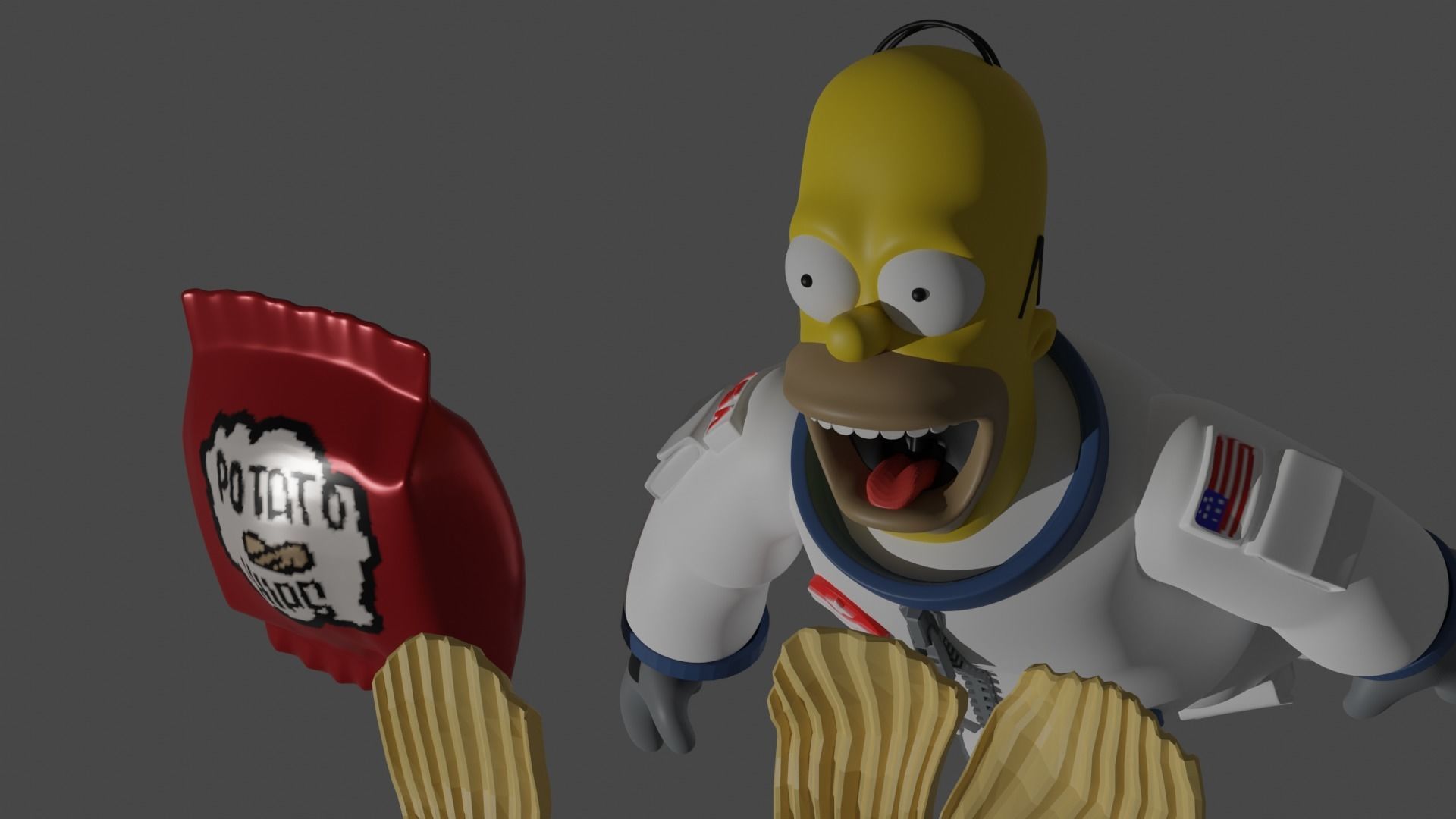 HOMER SIMPSON ASTRONAUT 3D print model_3
