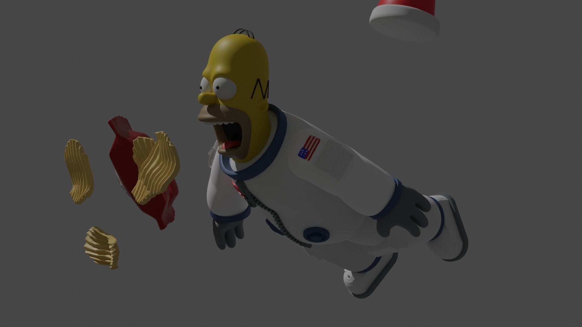 HOMER SIMPSON ASTRONAUT 3D print model_8