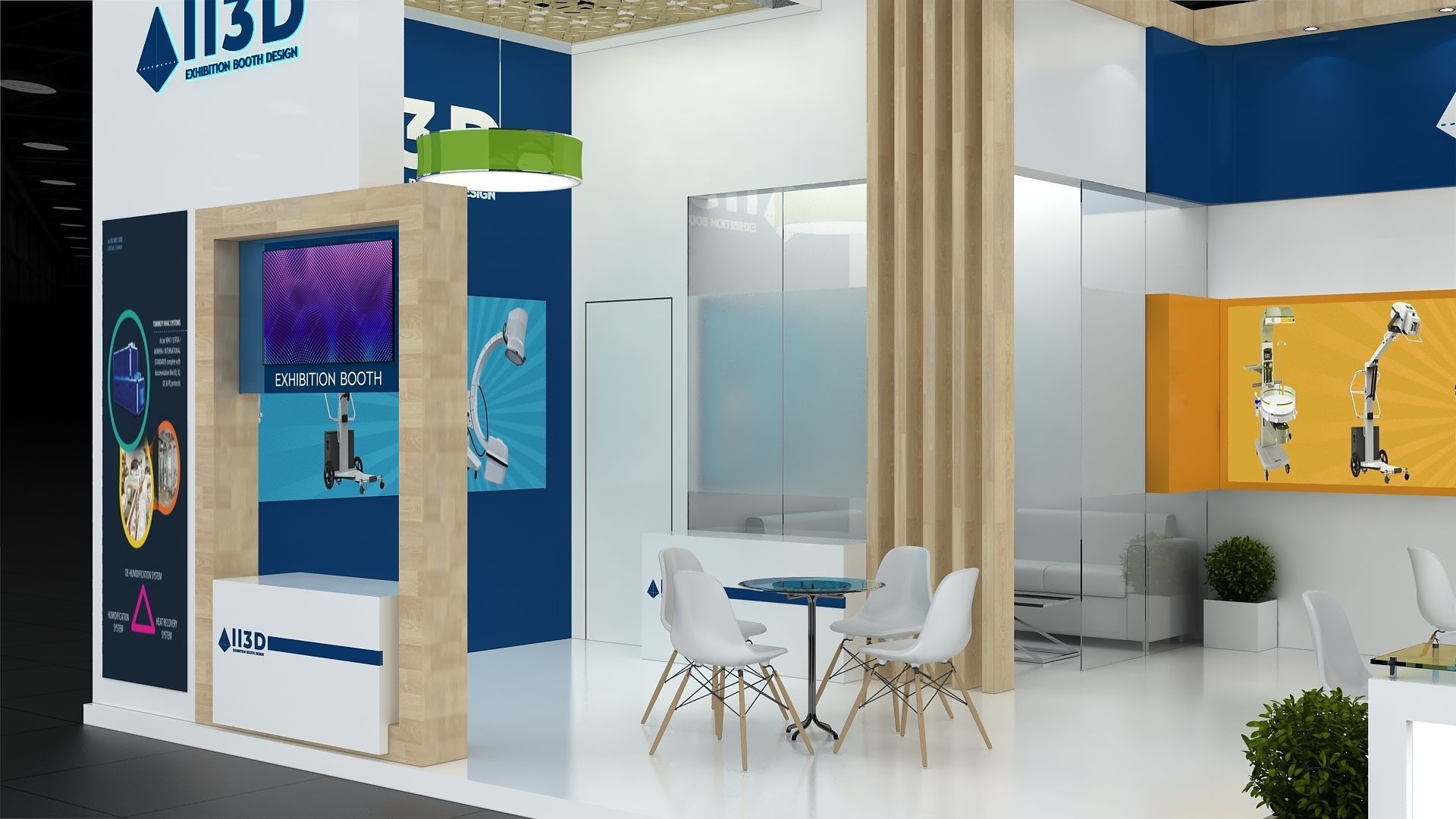 Exhibition Stand Stall Two Side Open 8X6 3D model_5