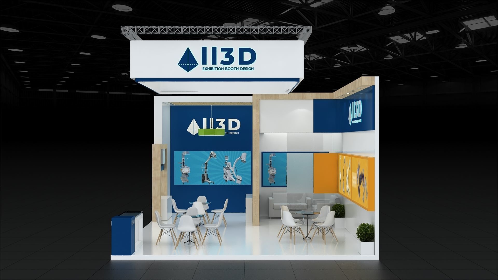 Exhibition Stand Stall Two Side Open 8X6 3D model_3