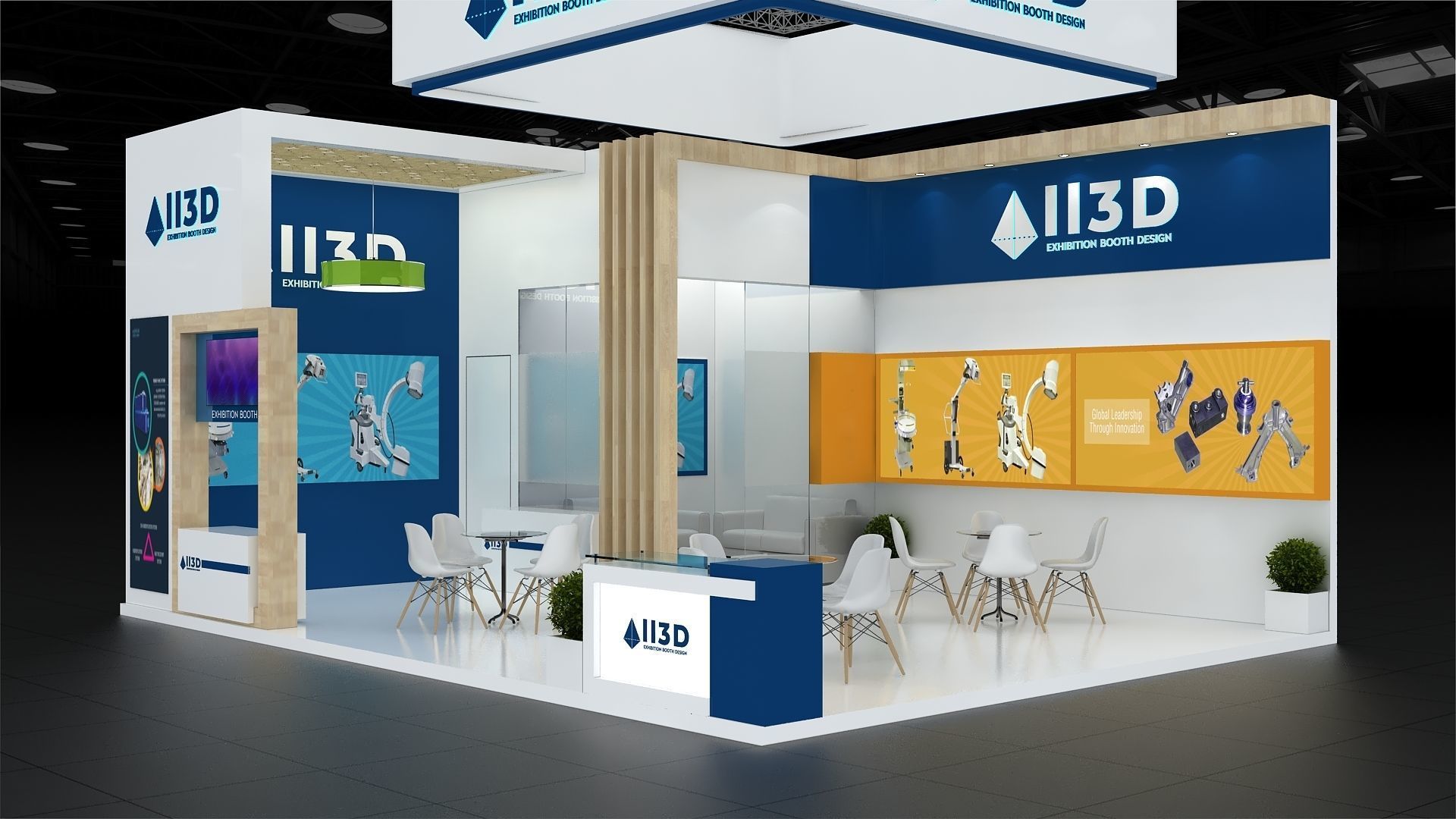 Exhibition Stand Stall Two Side Open 8X6 3D model_4