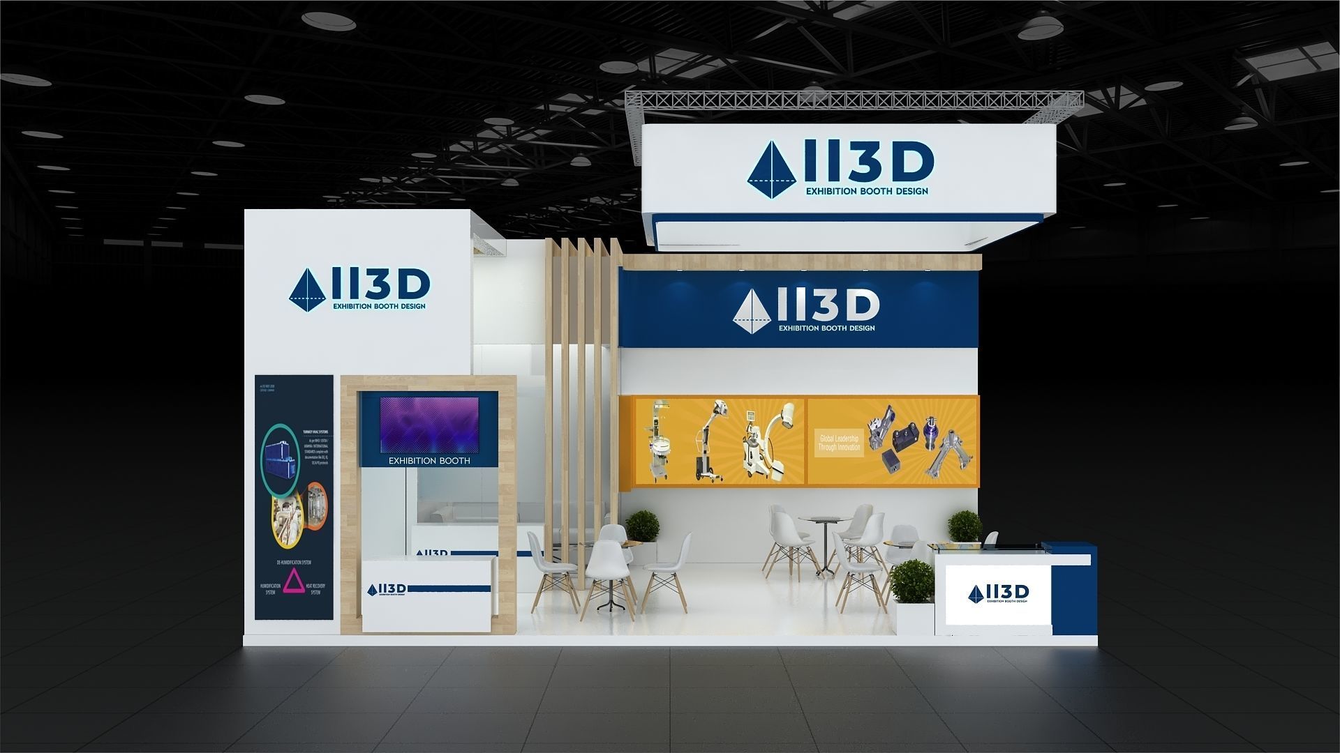 Exhibition Stand Stall Two Side Open 8X6 3D model_1