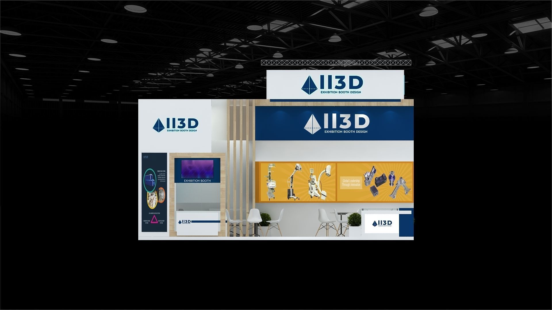Exhibition Stand Stall Two Side Open 8X6 3D model_7