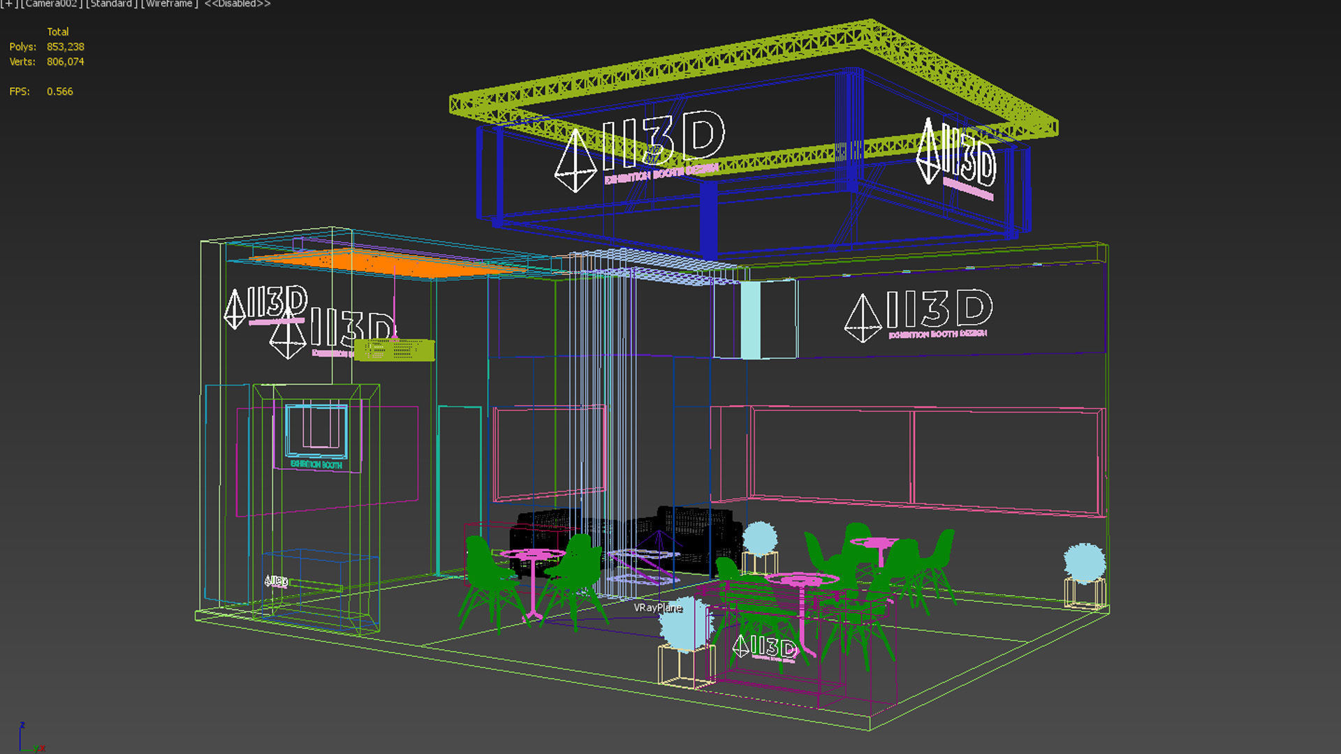 Exhibition Stand Stall Two Side Open 8X6 3D model_10