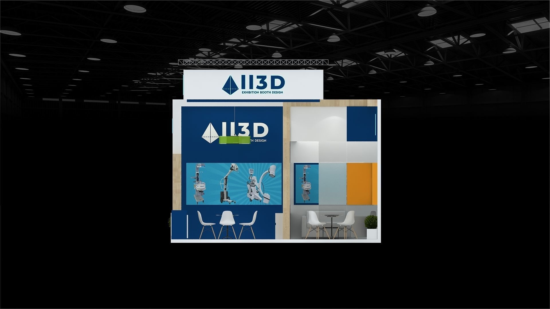 Exhibition Stand Stall Two Side Open 8X6 3D model_8