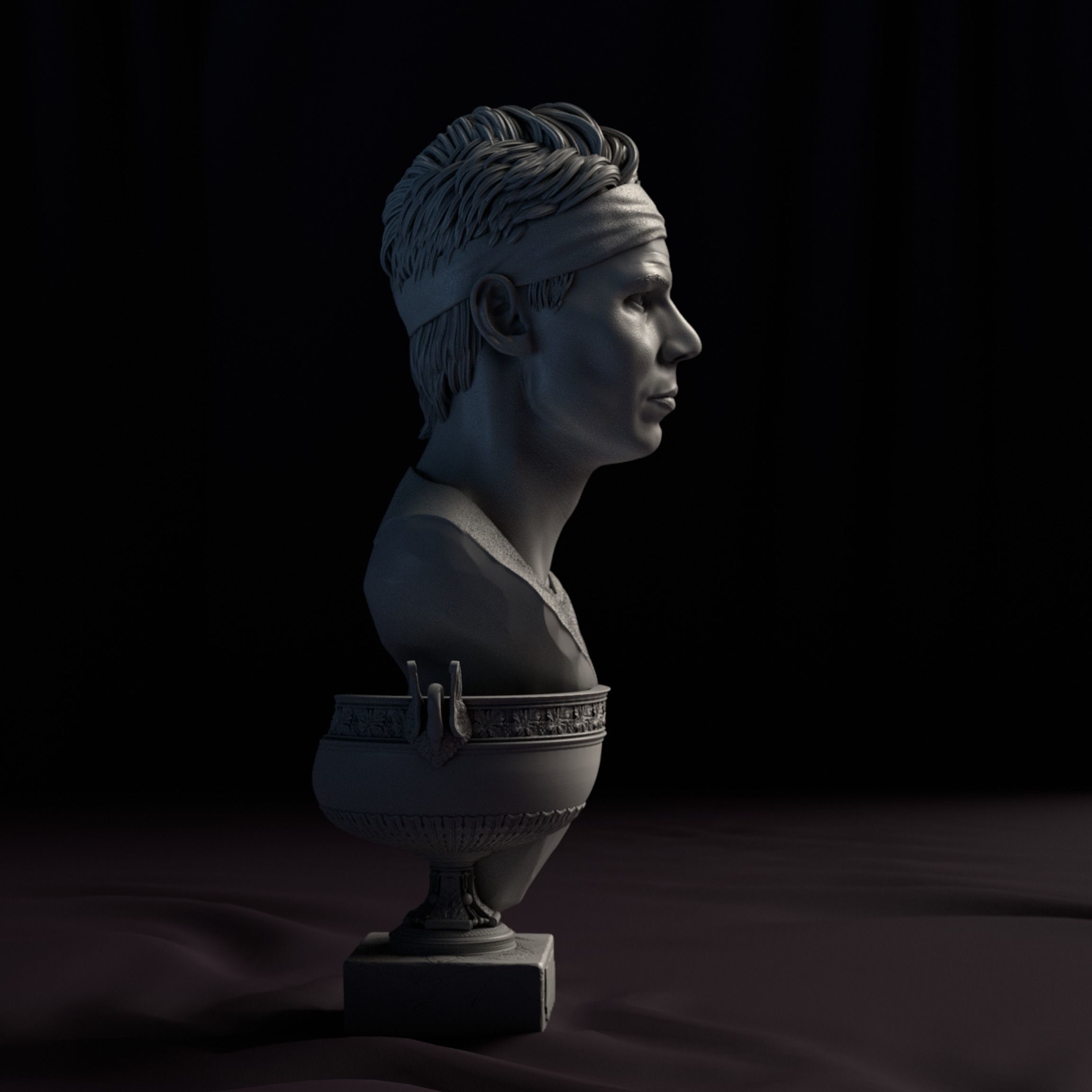 Rafael Nadal bust for 3D printing 3D print model_6