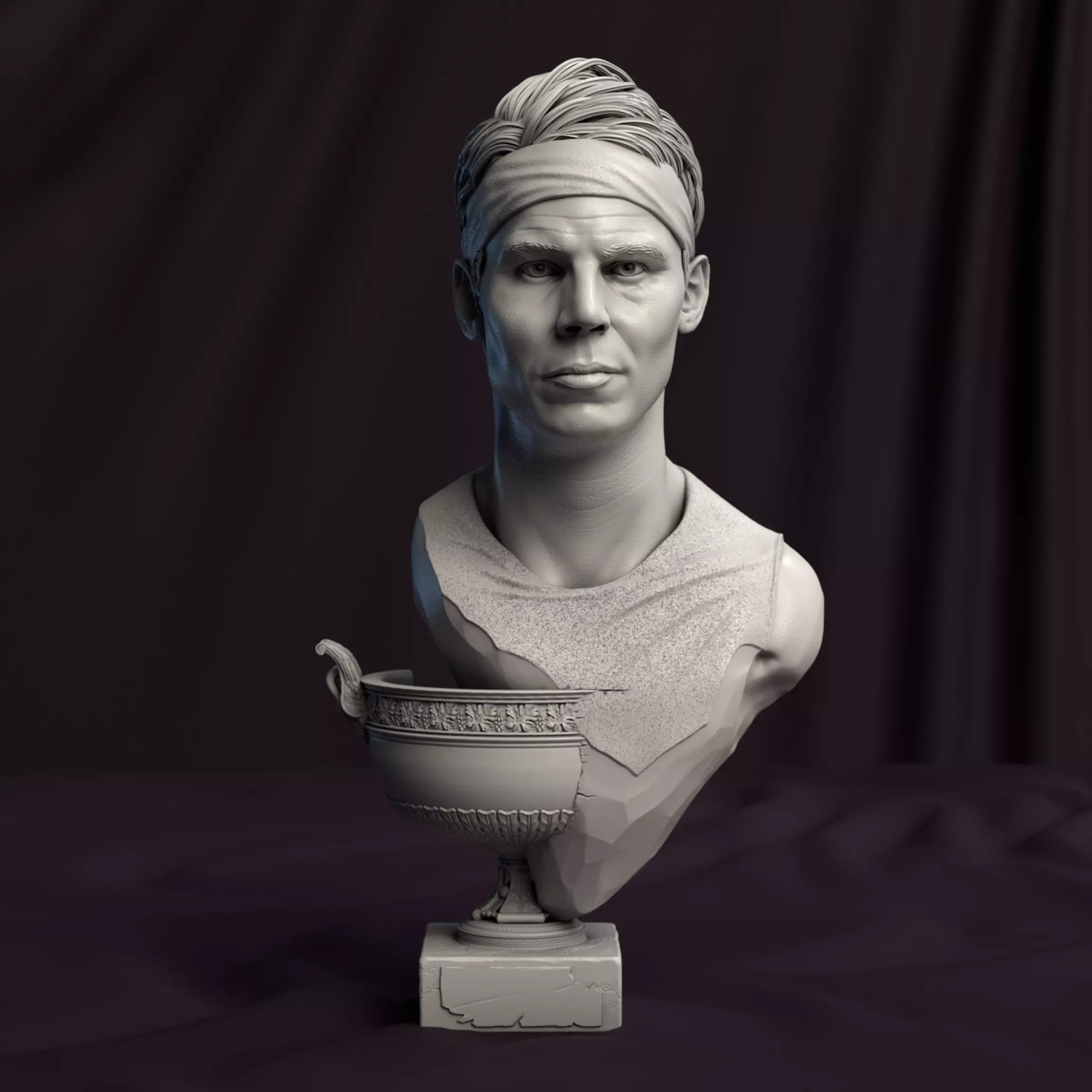 Rafael Nadal bust for 3D printing 3D print model_0