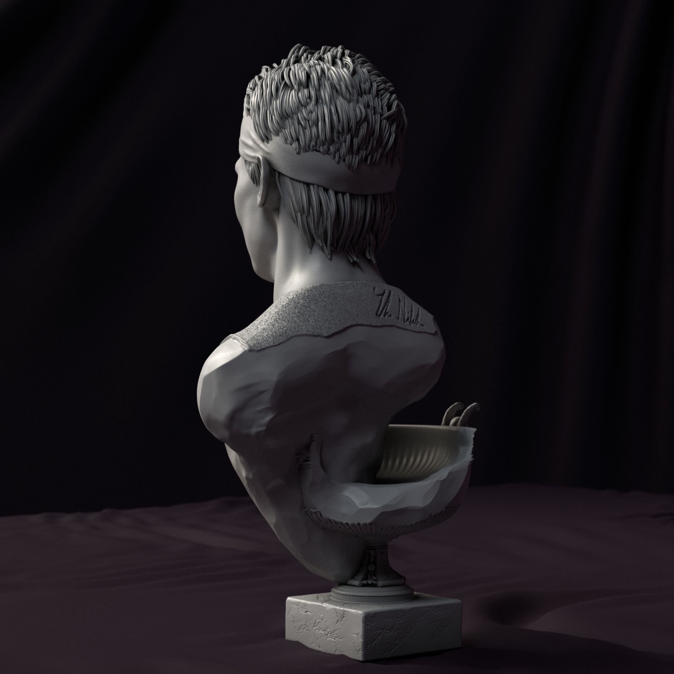 Rafael Nadal bust for 3D printing 3D print model_8