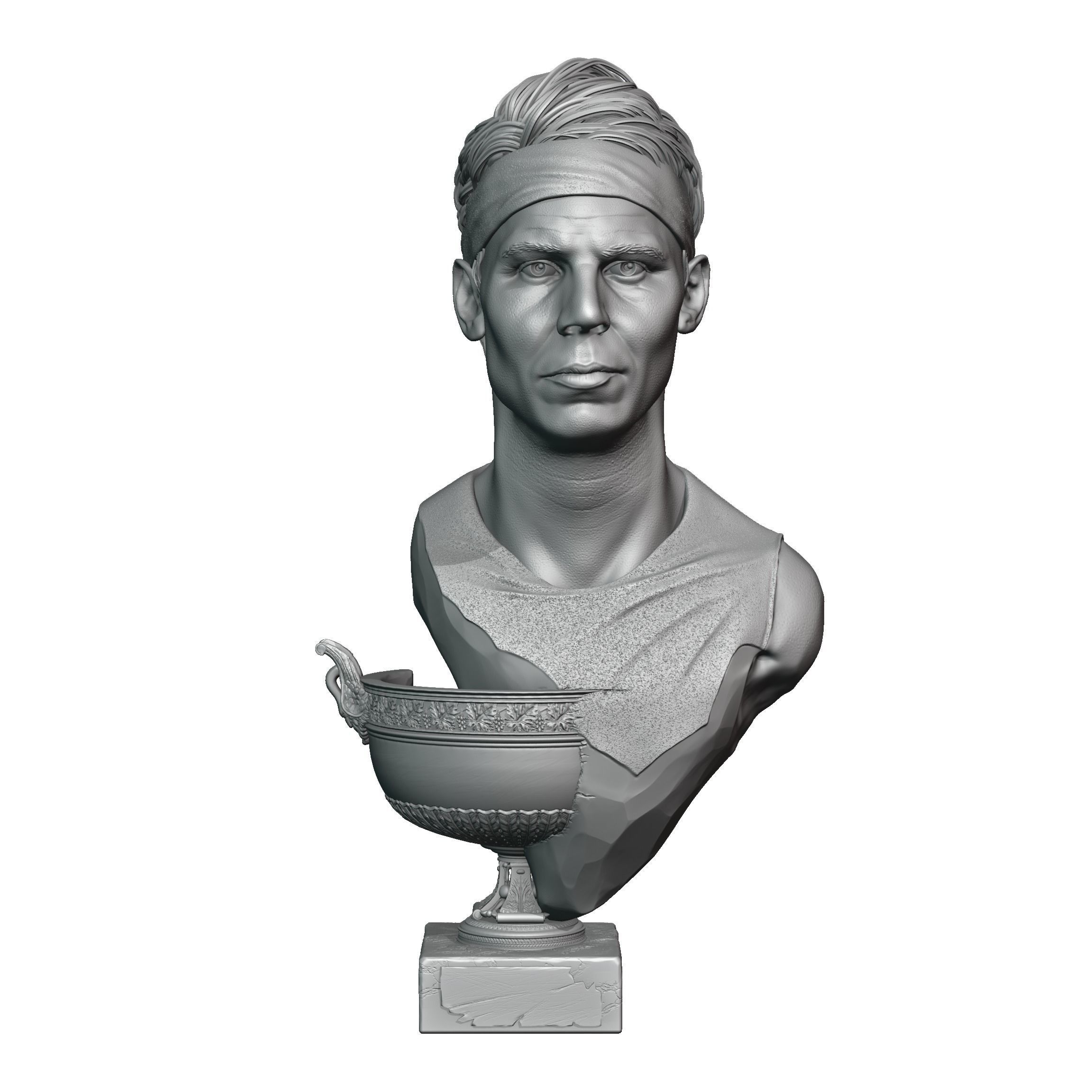 Rafael Nadal bust for 3D printing 3D print model_15