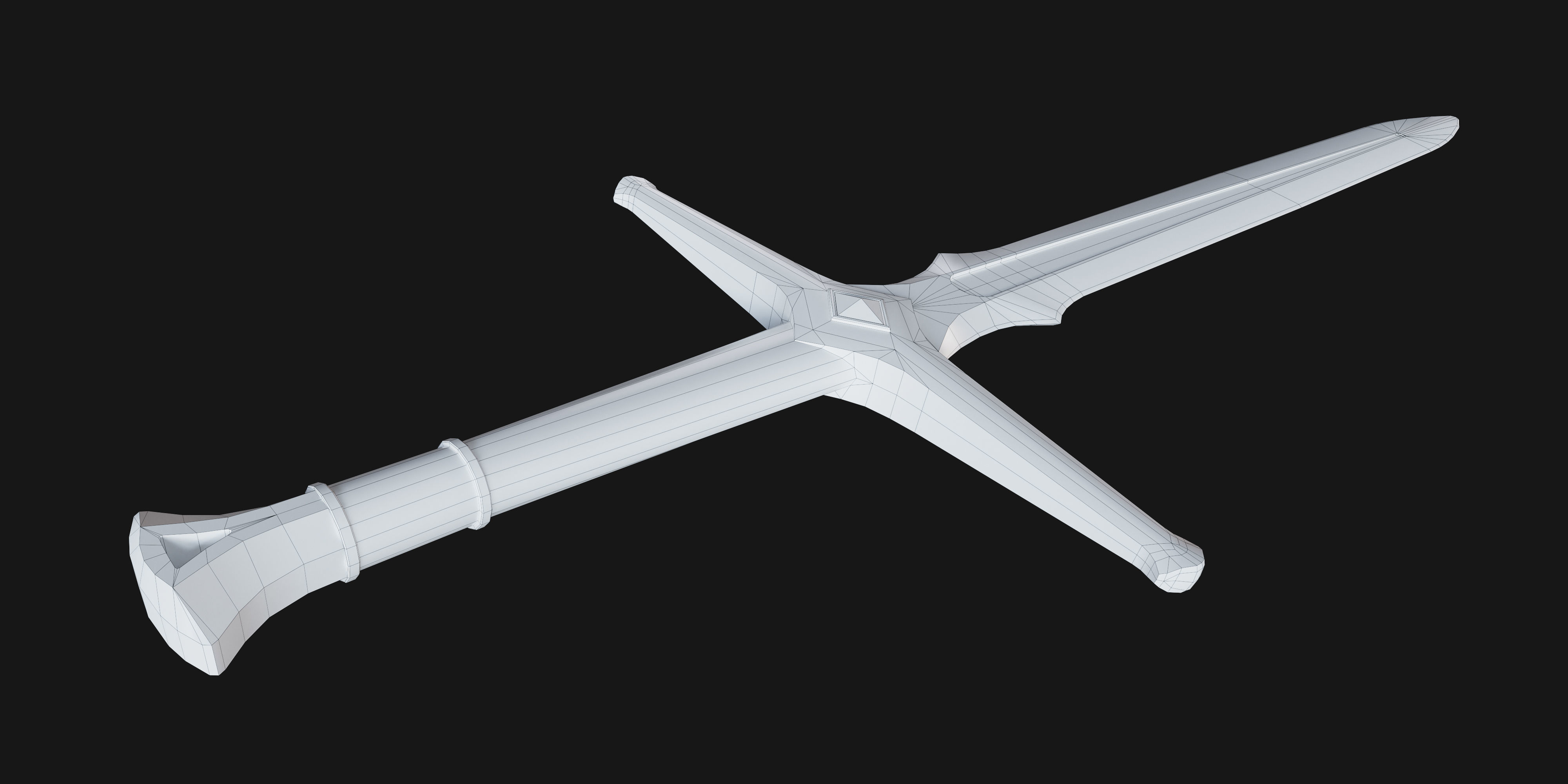 The sword will Low-poly 3D model_14