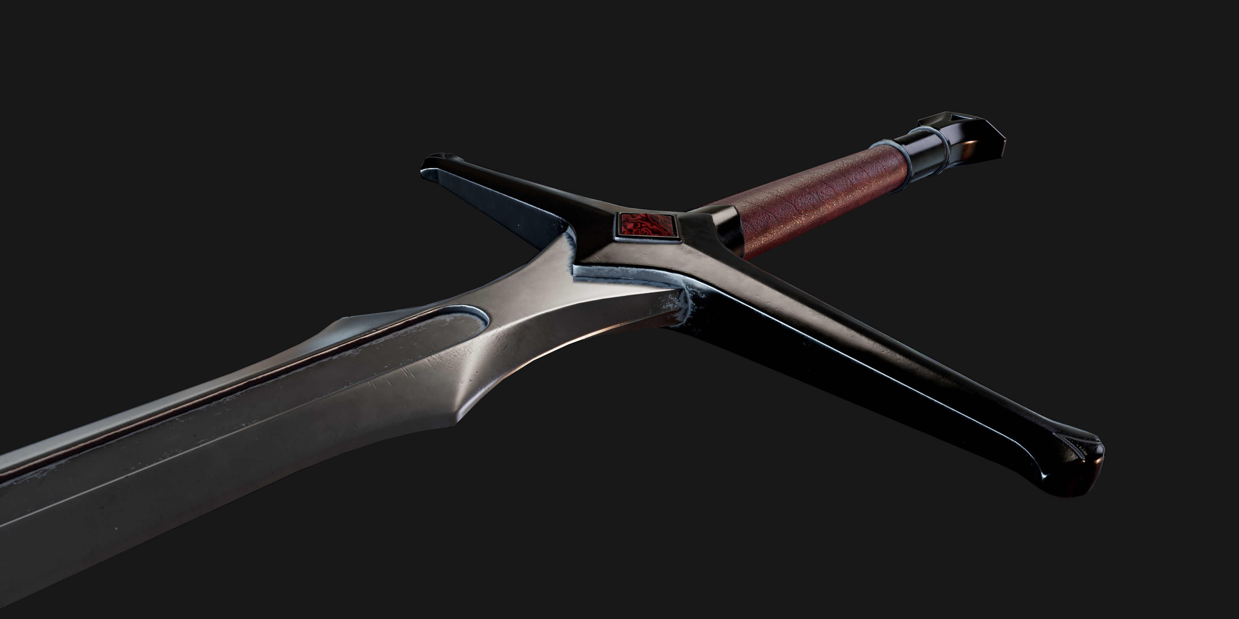 The sword will Low-poly 3D model_6