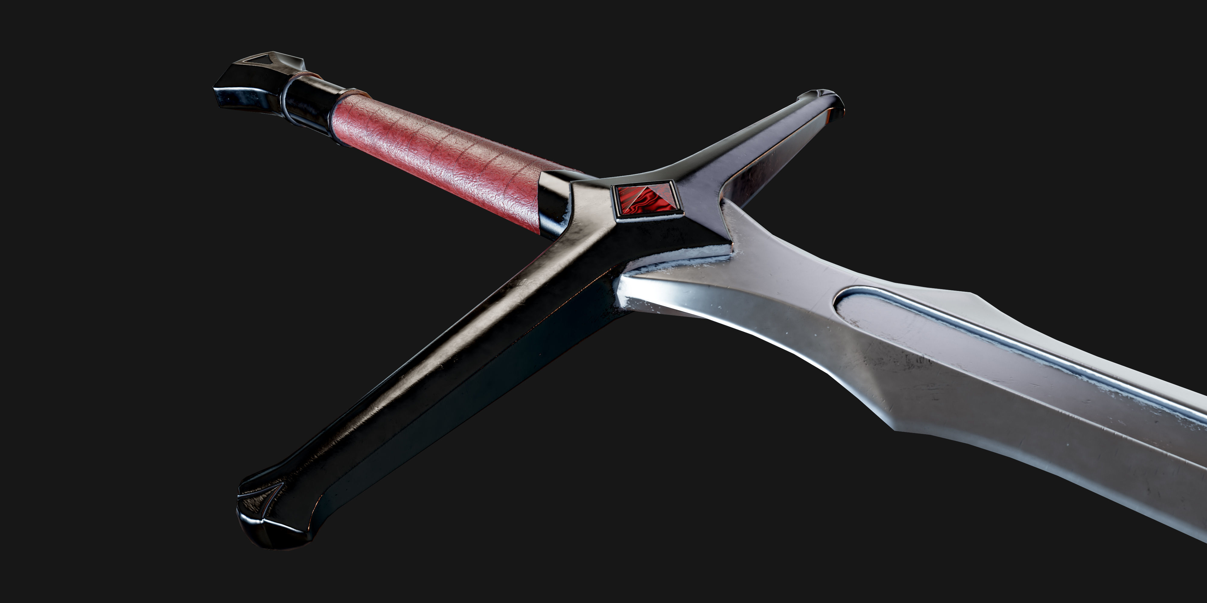 The sword will Low-poly 3D model_8