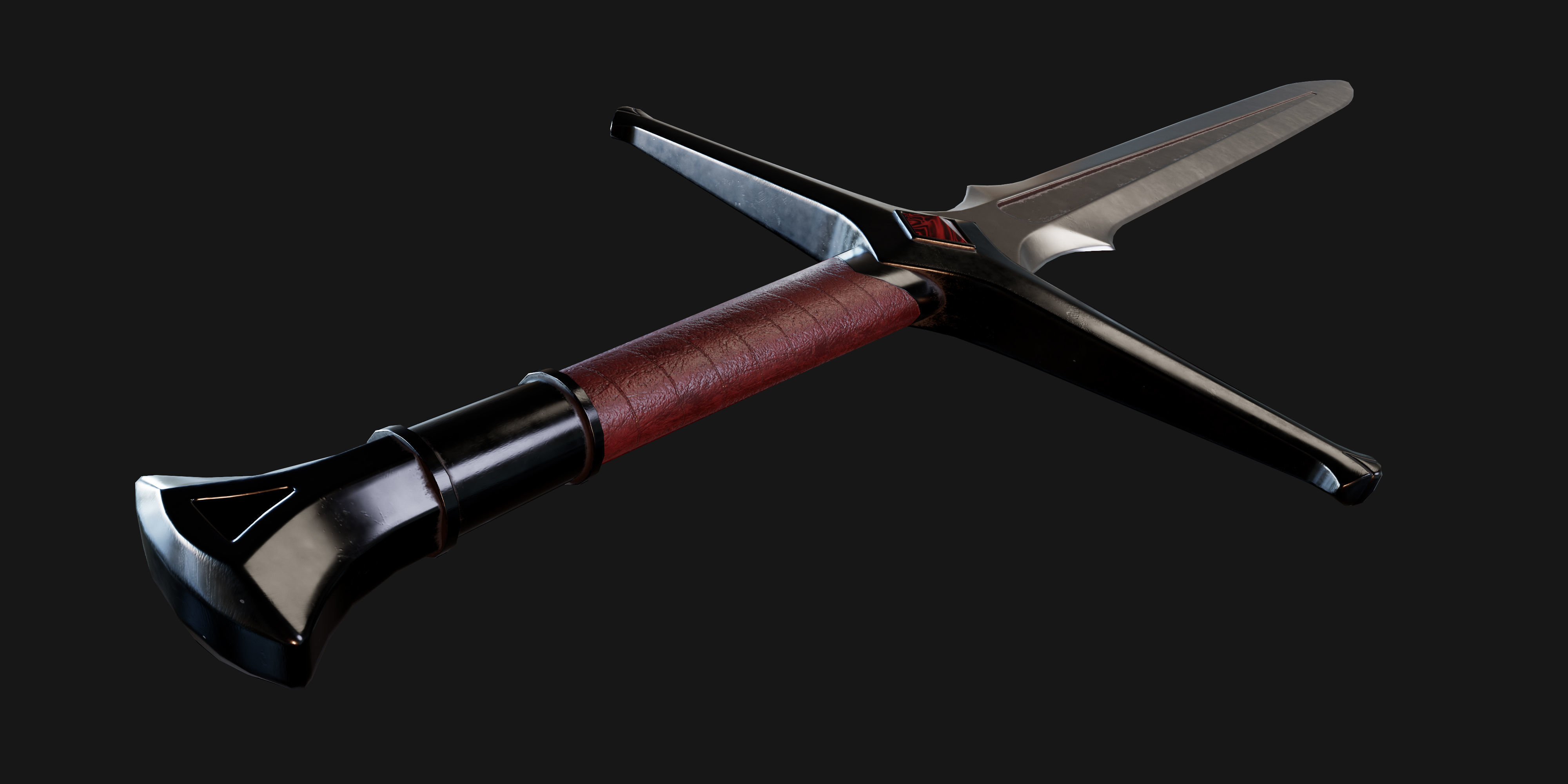 The sword will Low-poly 3D model_2