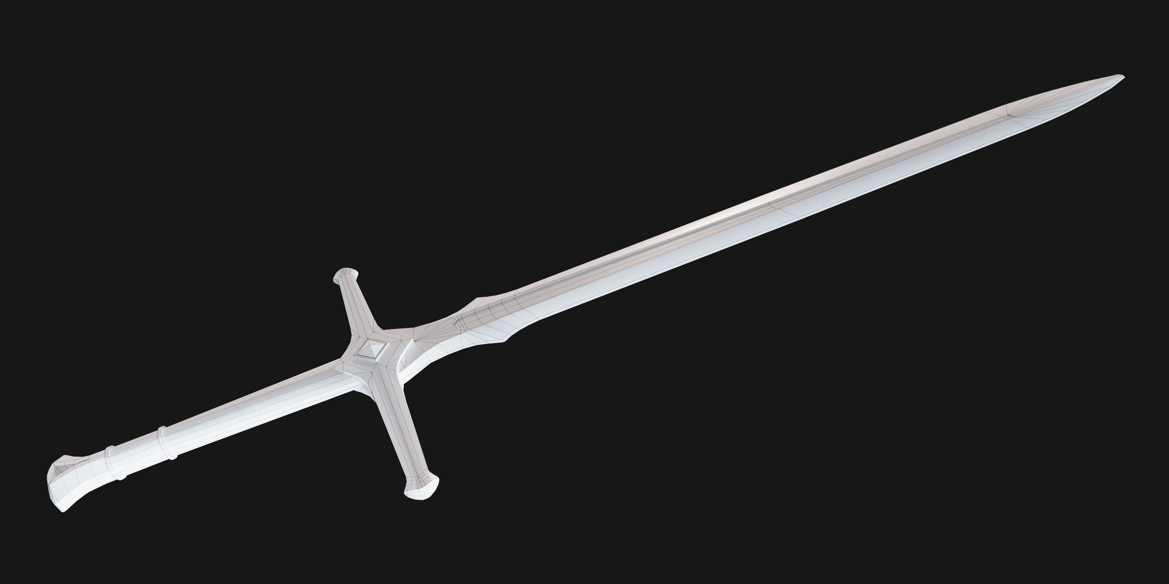 The sword will Low-poly 3D model_13