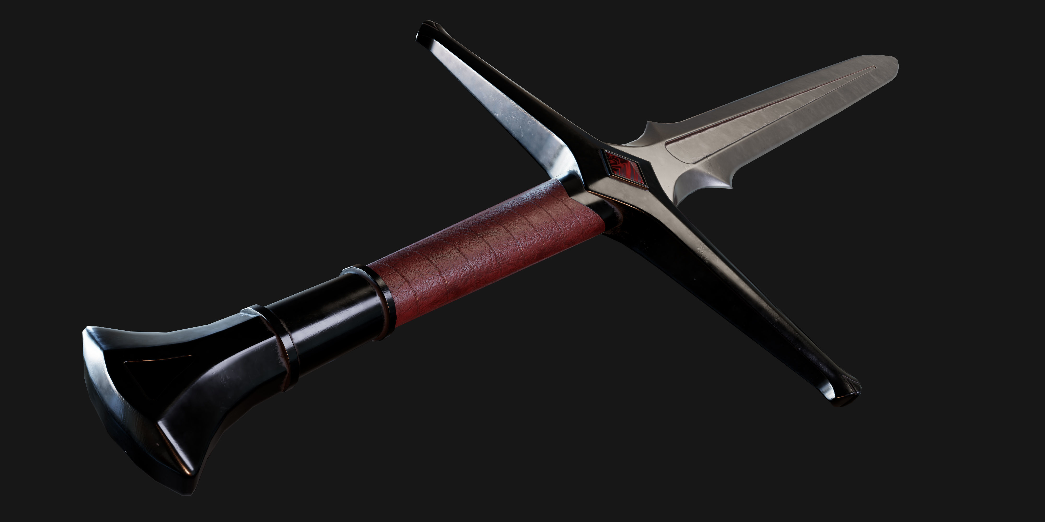 The sword will Low-poly 3D model_3