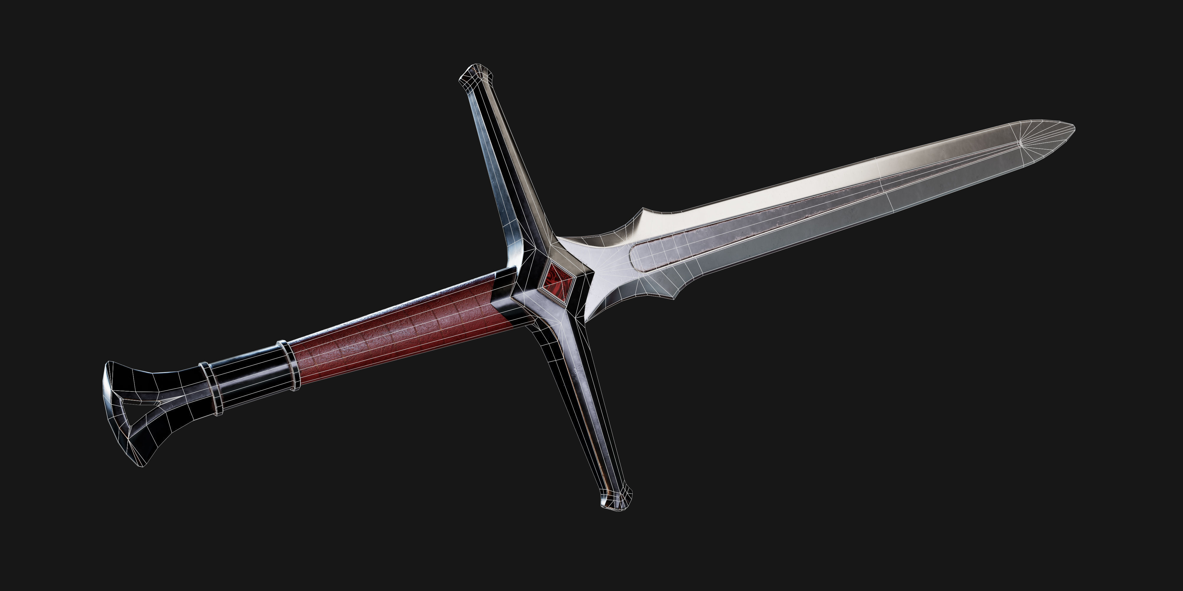 The sword will Low-poly 3D model_10