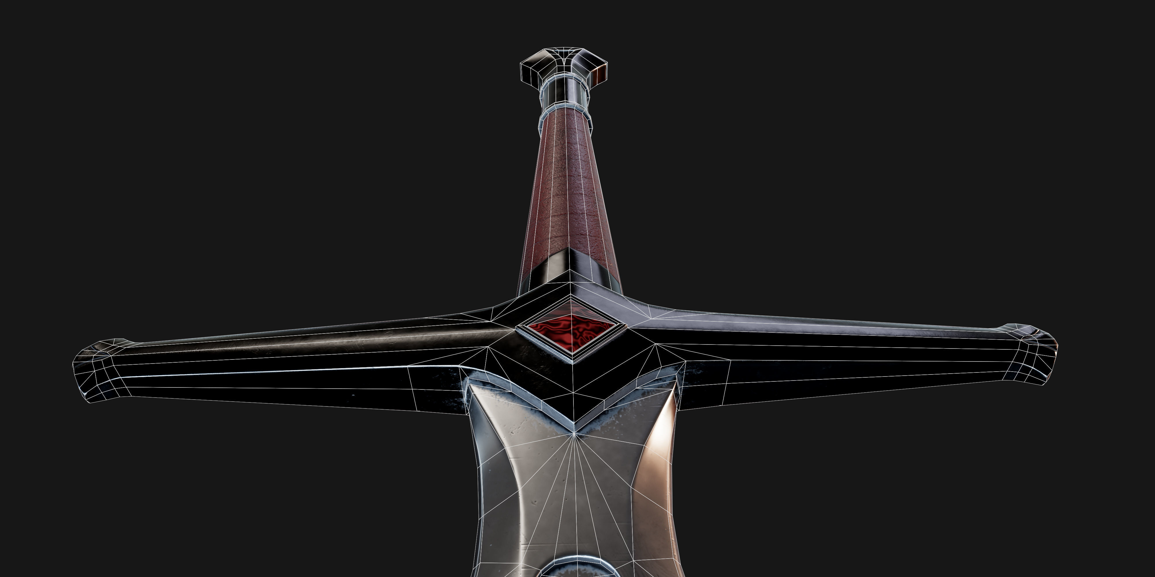 The sword will Low-poly 3D model_12