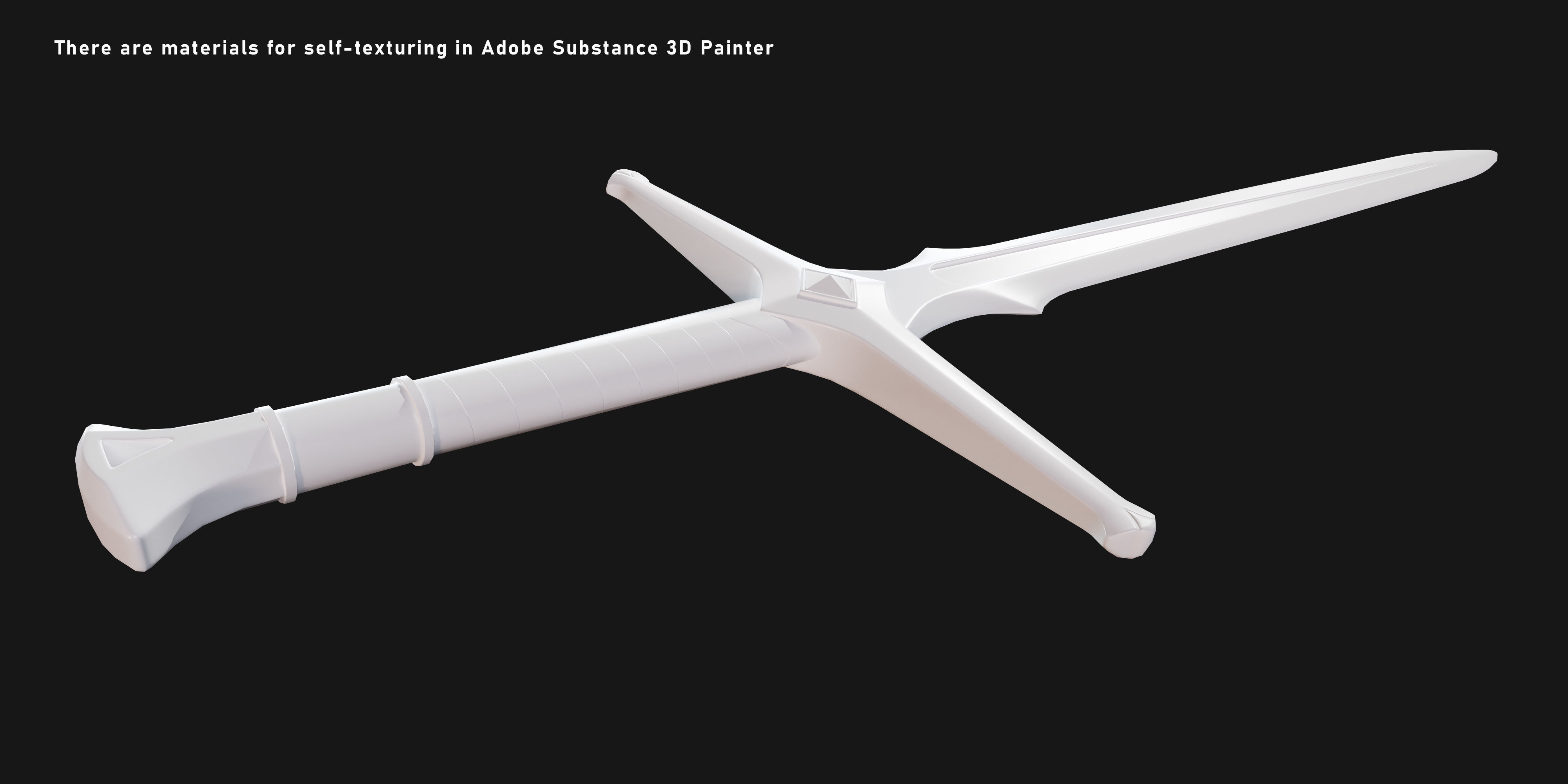 The sword will Low-poly 3D model_16